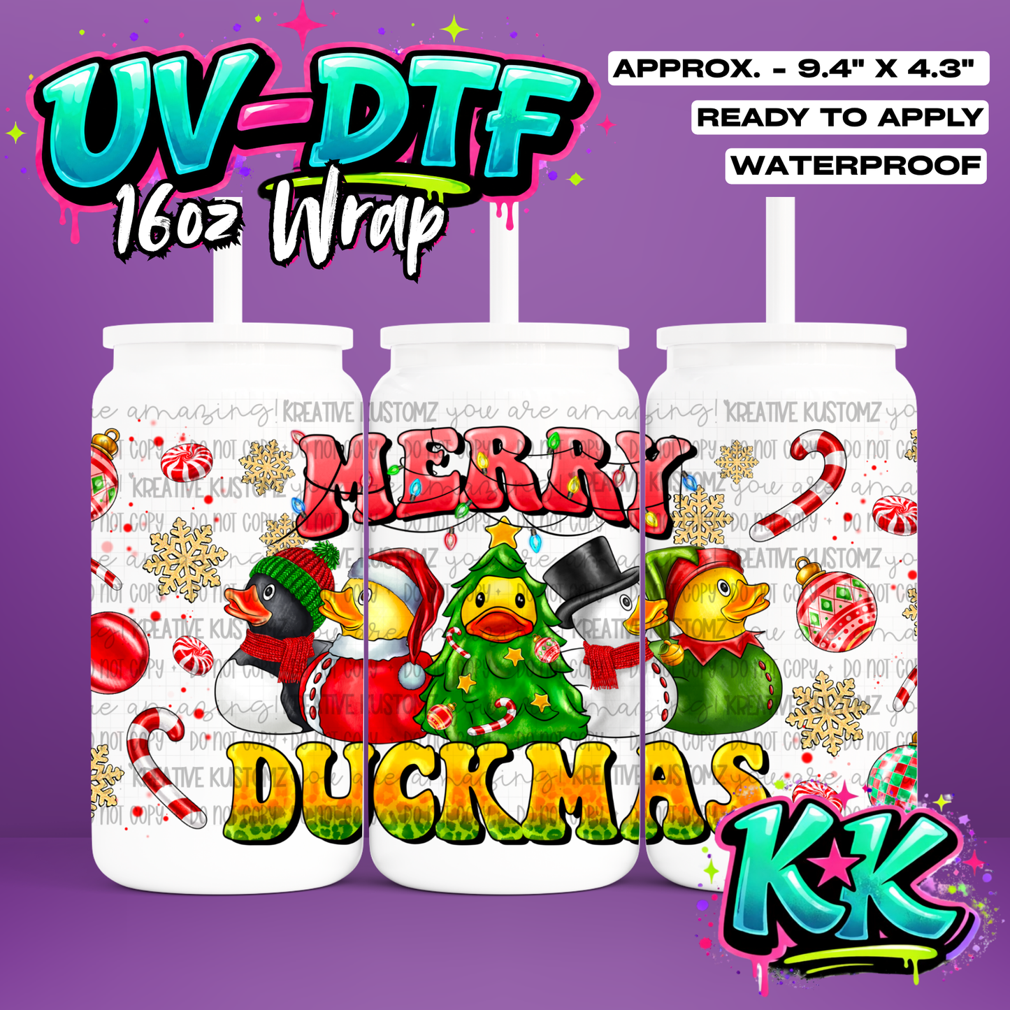 566 | UV DTF Cup Wrap for 16oz Libbey Glass