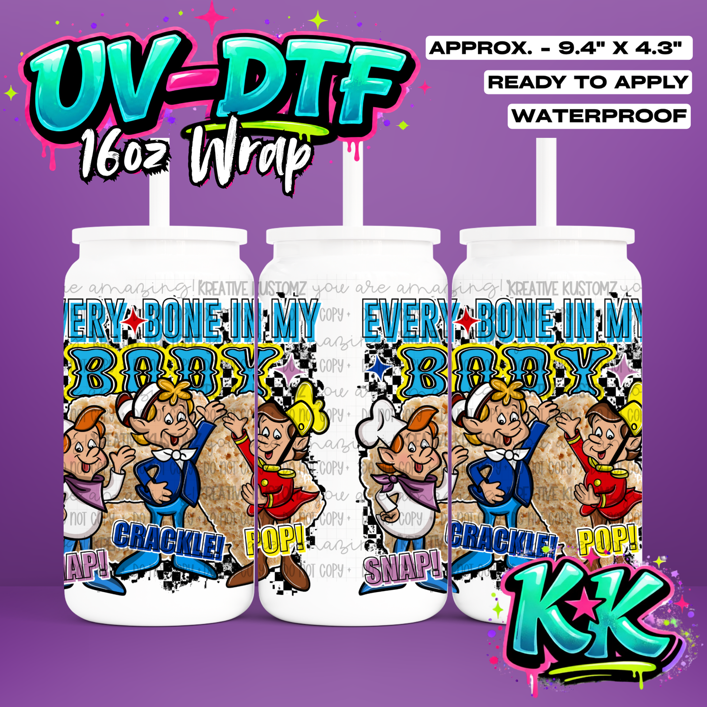 573 | UV DTF Cup Wrap for 16oz Libbey Glass