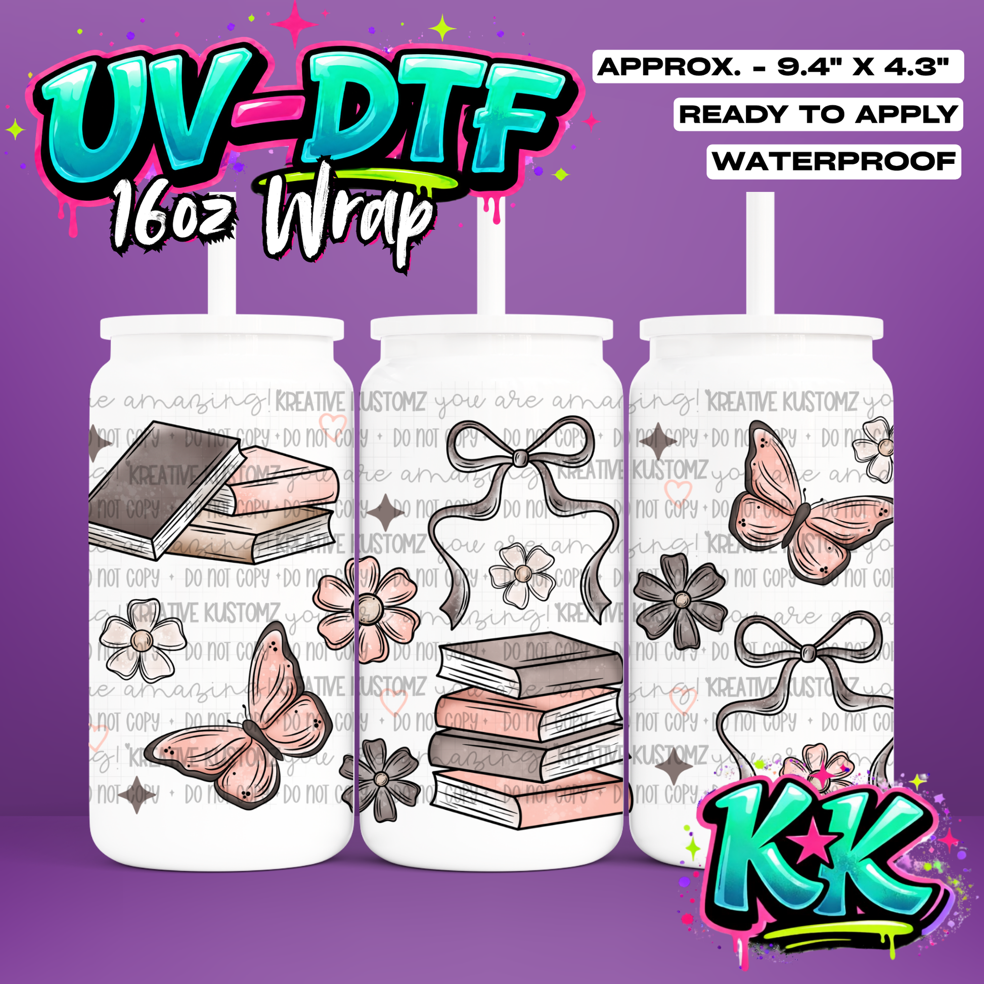 575 | UV DTF Cup Wrap for 16oz Libbey Glass