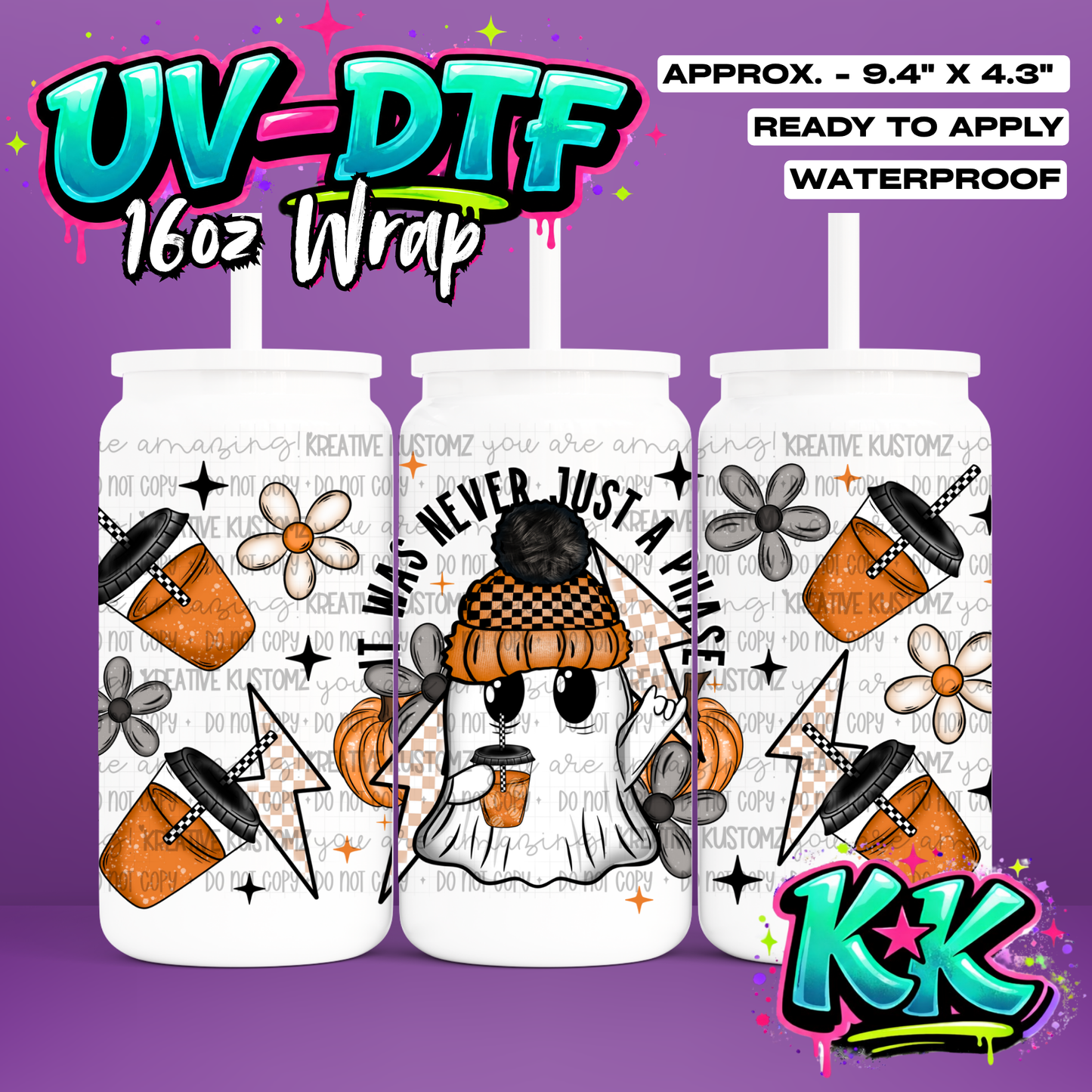 578 | UV DTF Cup Wrap for 16oz Libbey Glass