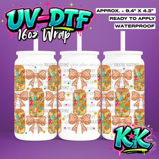 583 | UV DTF Cup Wrap for 16oz Libbey Glass