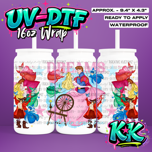 584 | UV DTF Cup Wrap for 16oz Libbey Glass
