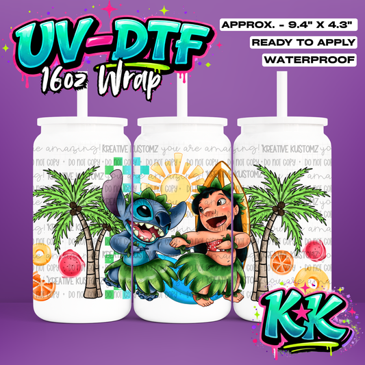 587 | UV DTF Cup Wrap for 16oz Libbey Glass