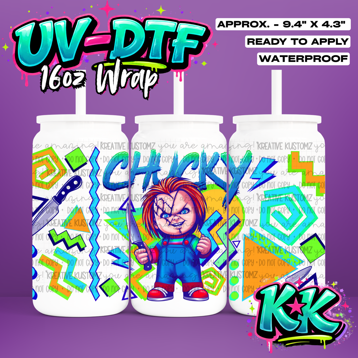 589 | UV DTF Cup Wrap for 16oz Libbey Glass