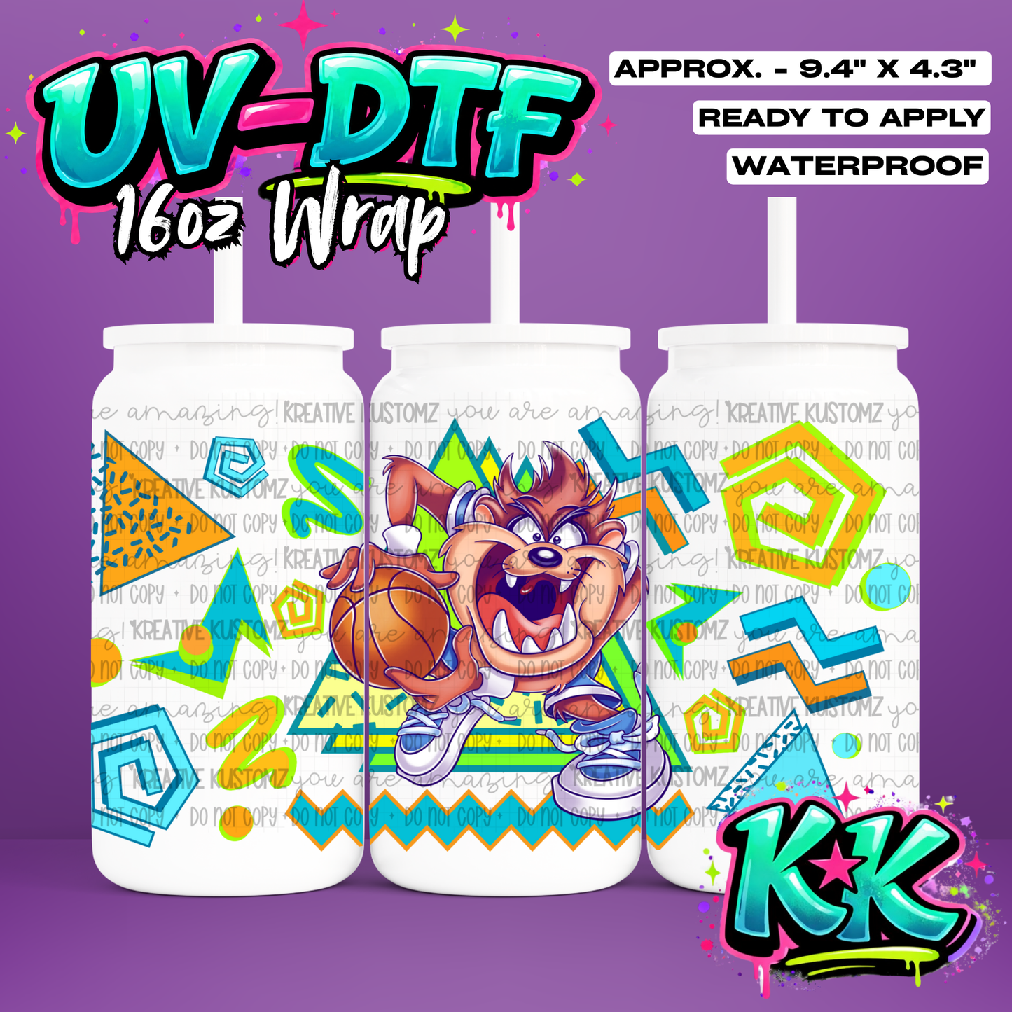 595 | UV DTF Cup Wrap for 16oz Libbey Glass