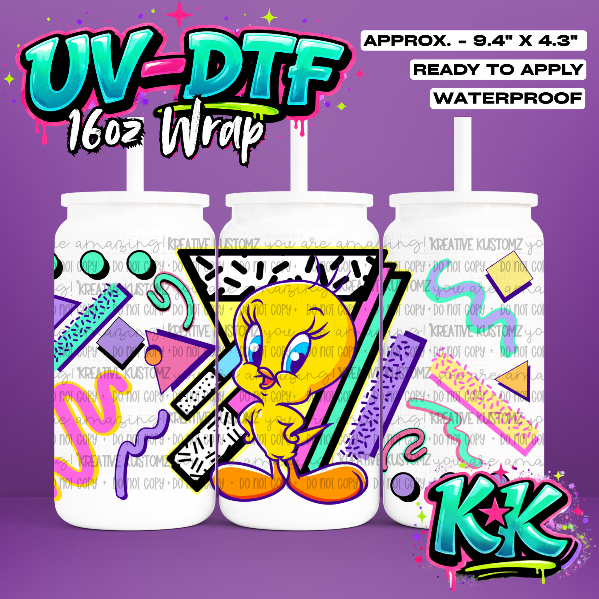 596 | UV DTF Cup Wrap for 16oz Libbey Glass