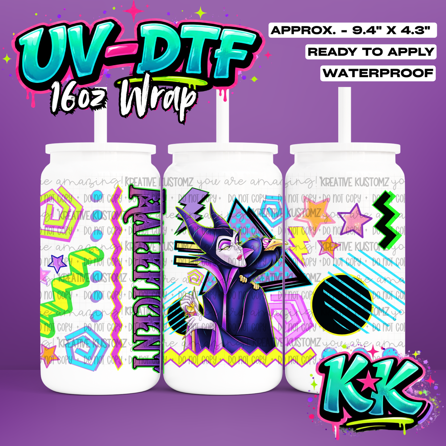 597 | UV DTF Cup Wrap for 16oz Libbey Glass