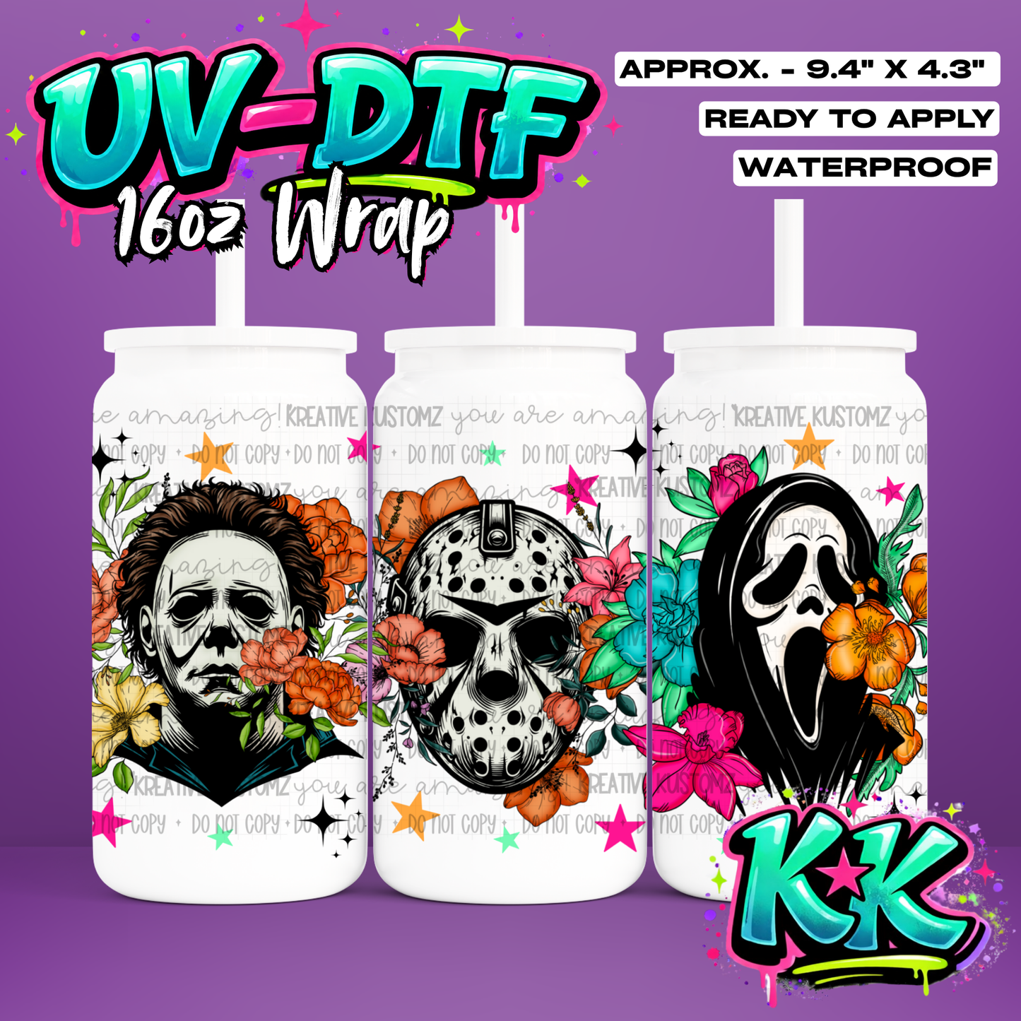 603 | UV DTF Cup Wrap for 16oz Libbey Glass