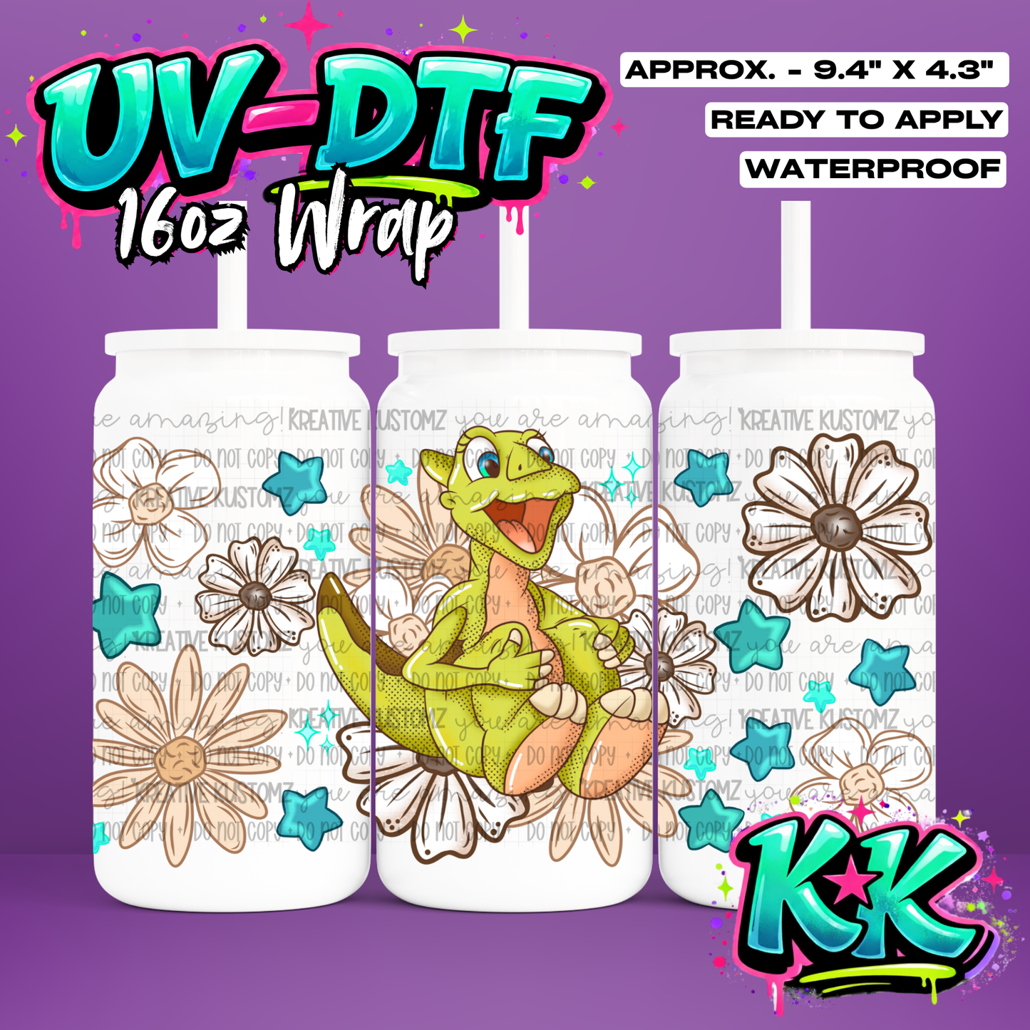 605 | UV DTF Cup Wrap for 16oz Libbey Glass