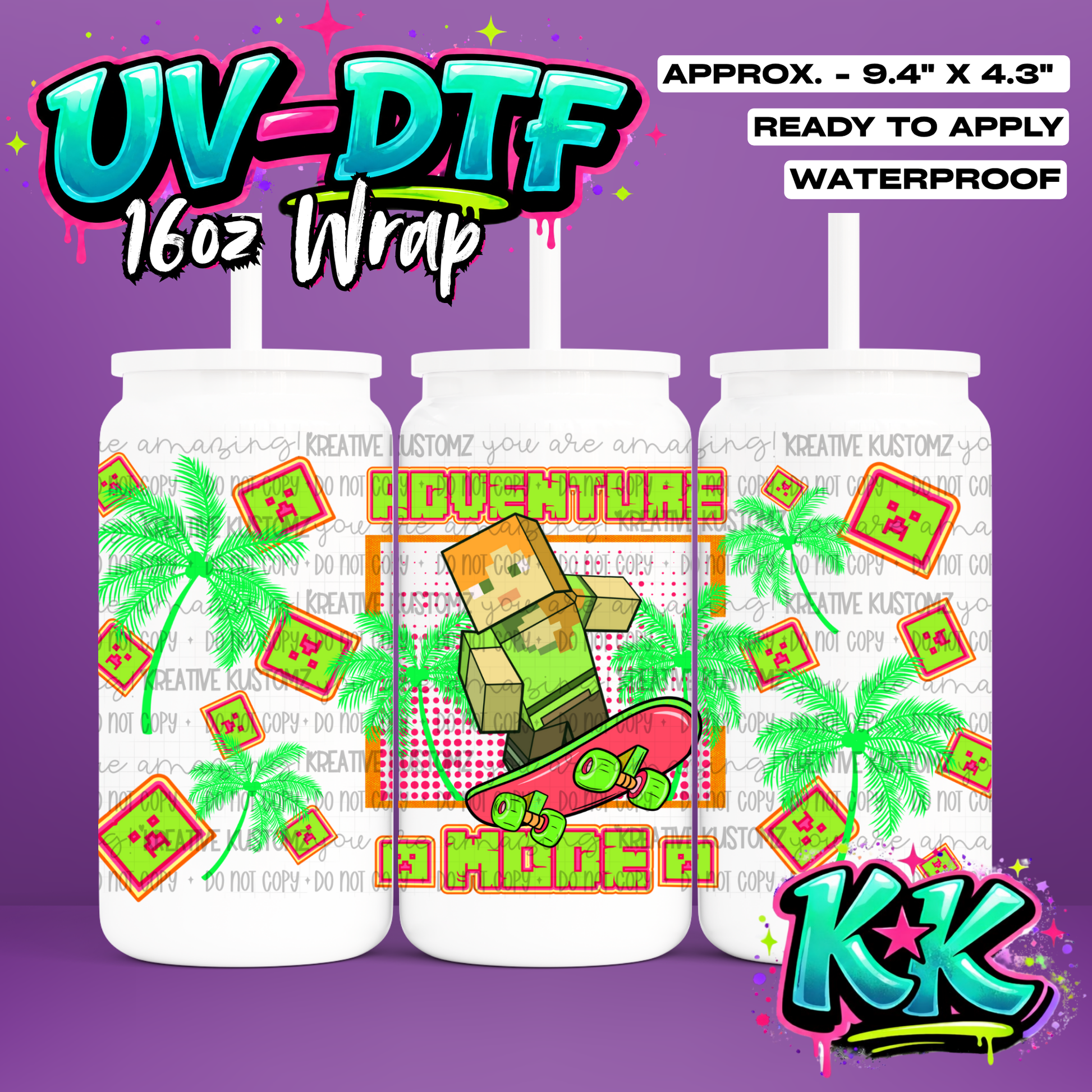 RTS | UV DTF Cup Wrap for 16oz Libbey Glass