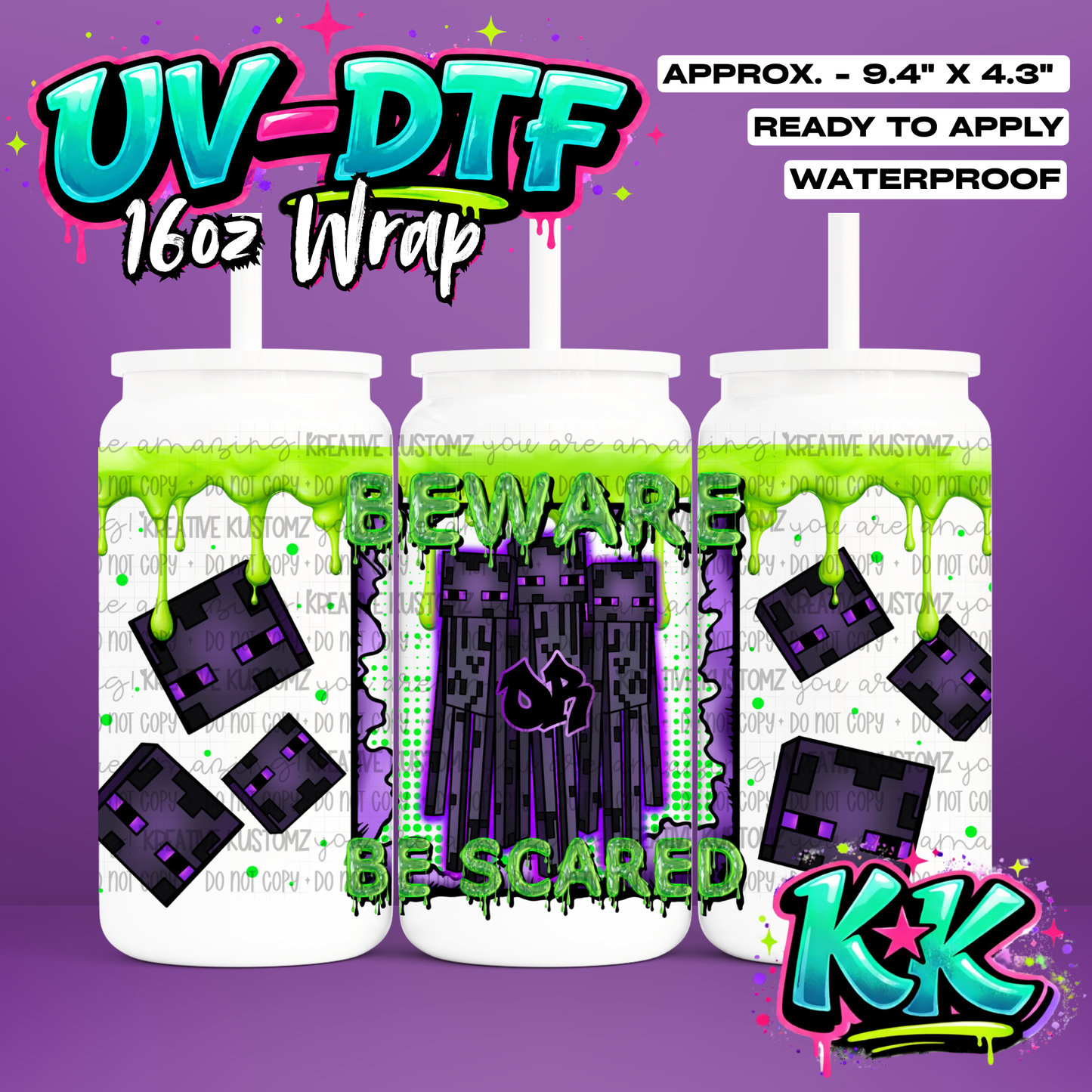 614 | UV DTF Cup Wrap for 16oz Libbey Glass