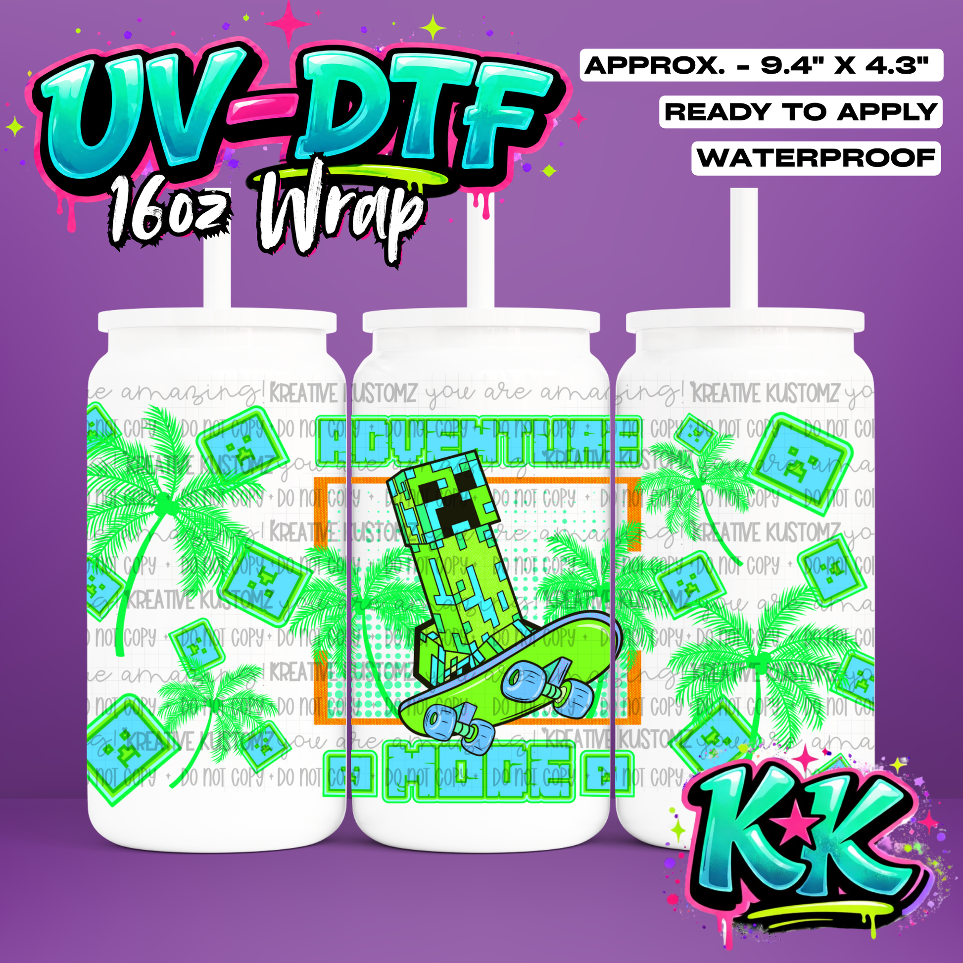 RTS | UV DTF Cup Wrap for 16oz Libbey Glass