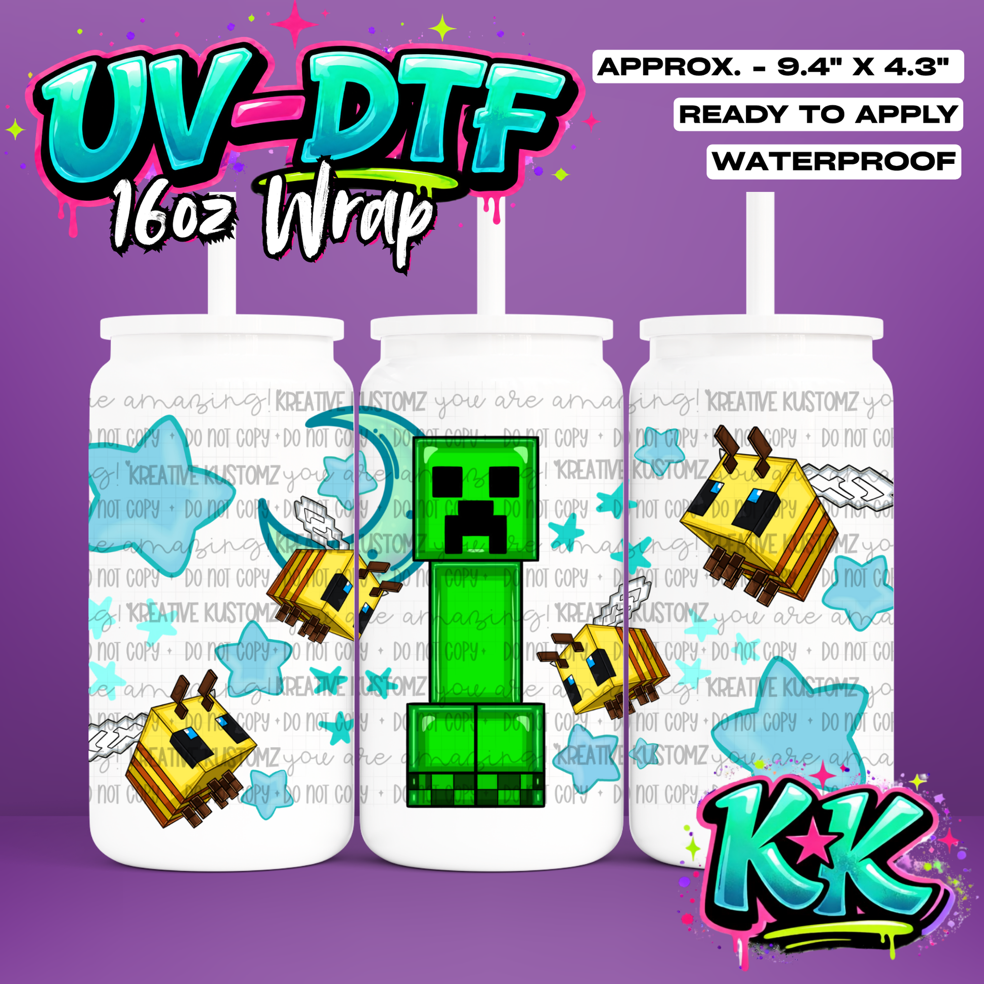 RTS | UV DTF Cup Wrap for 16oz Libbey Glass