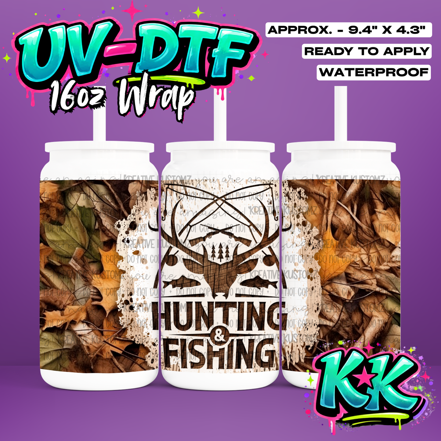 623 | UV DTF Cup Wrap for 16oz Libbey Glass
