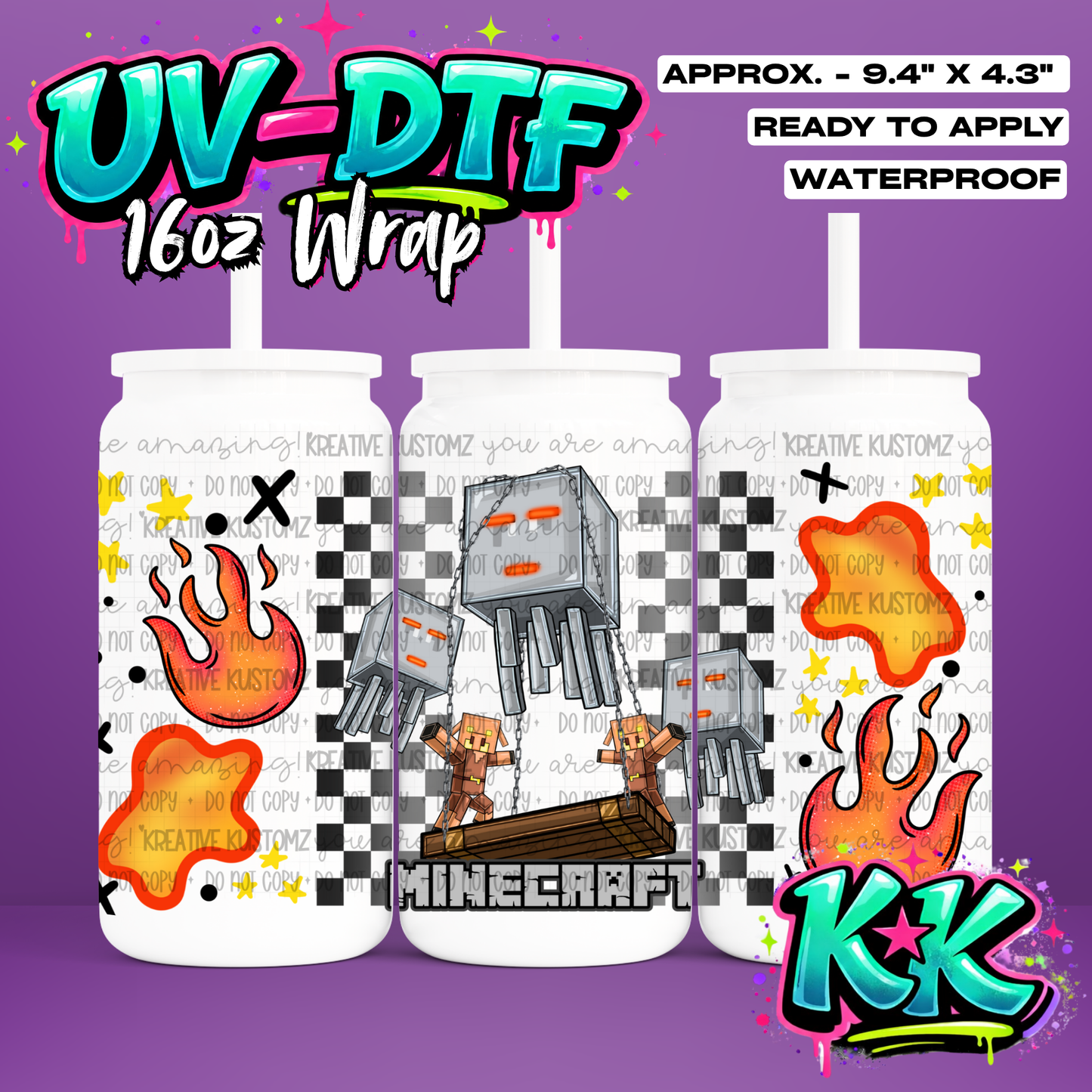 RTS | UV DTF Cup Wrap for 16oz Libbey Glass