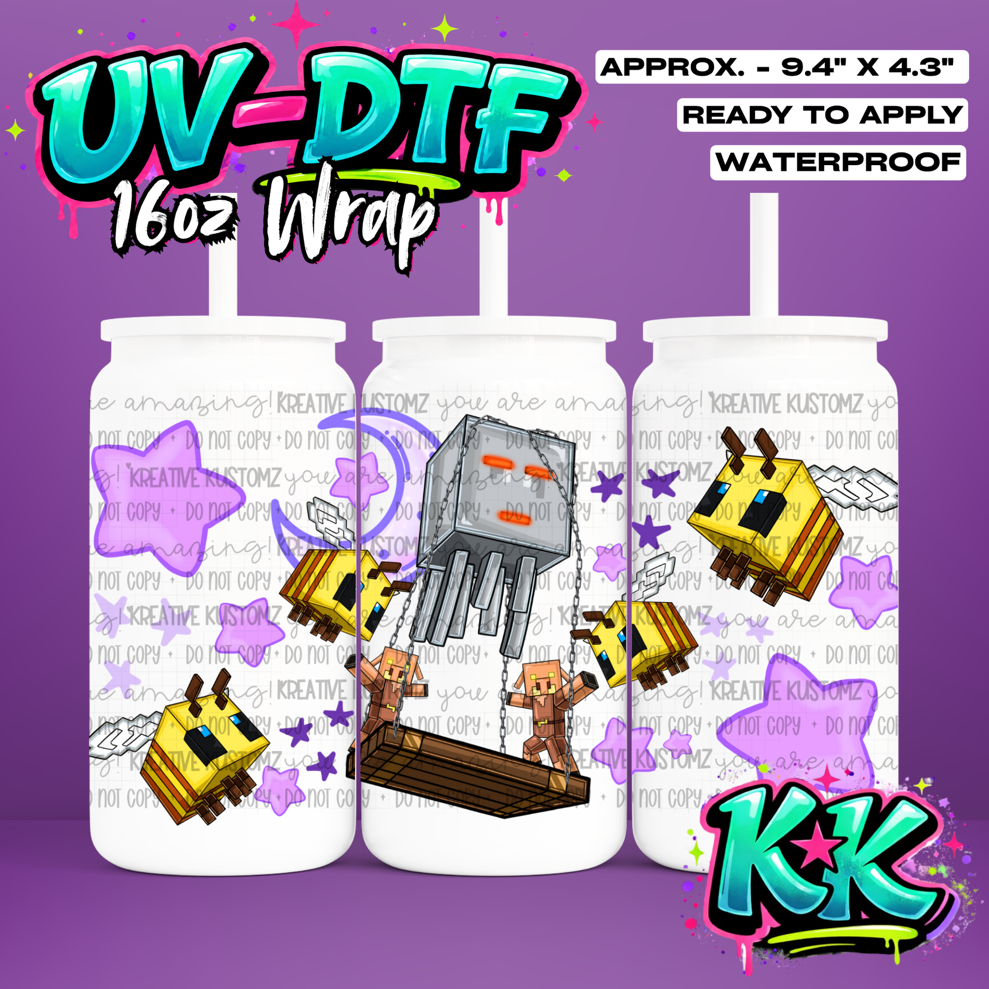 RTS | UV DTF Cup Wrap for 16oz Libbey Glass