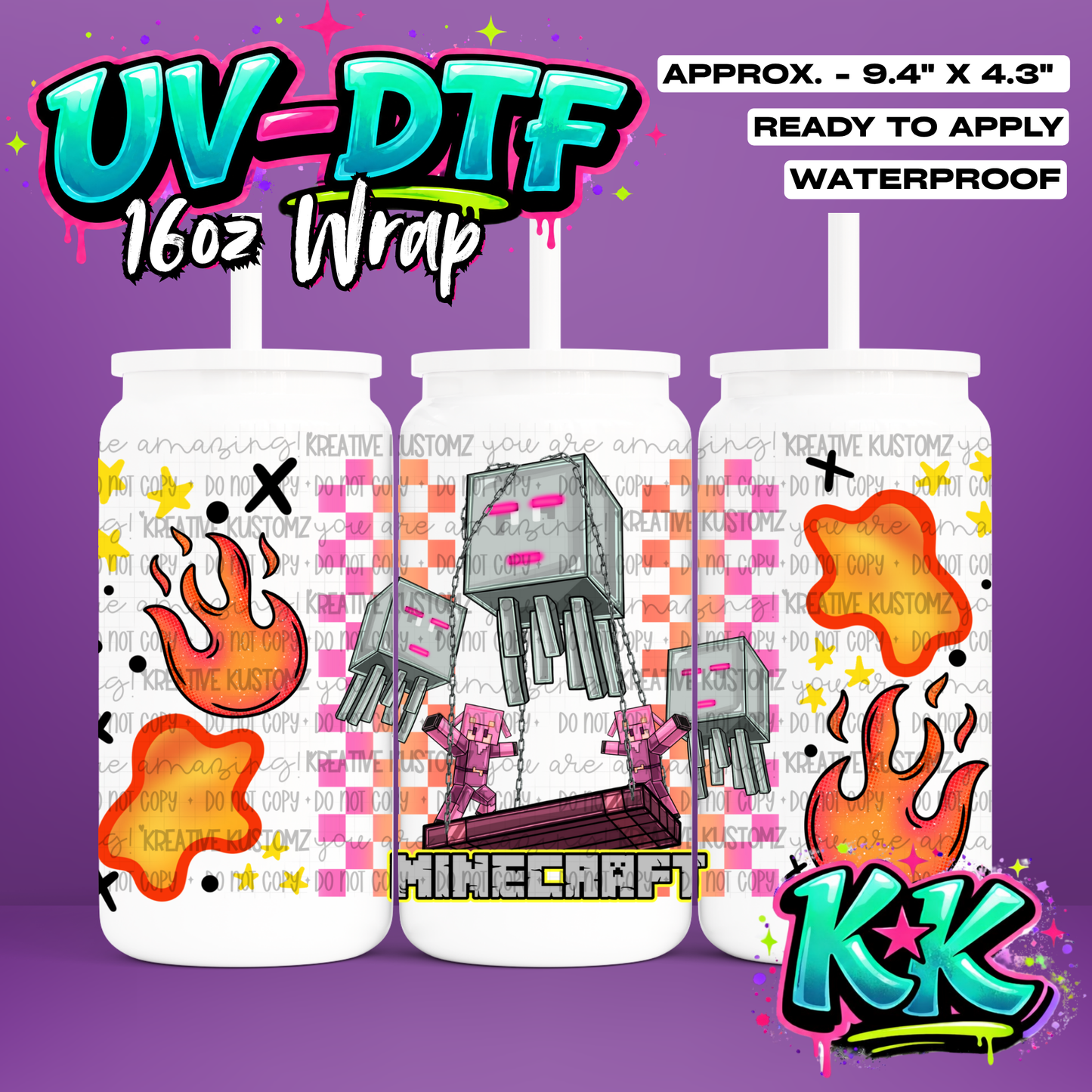630 | UV DTF Cup Wrap for 16oz Libbey Glass