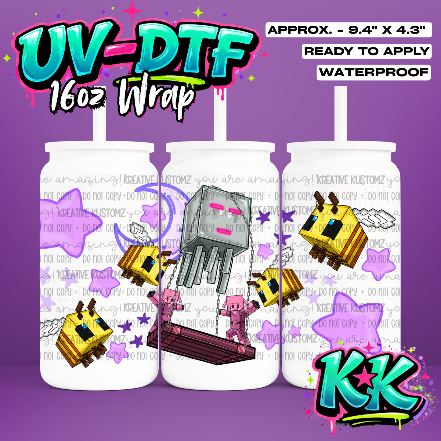 631 | UV DTF Cup Wrap for 16oz Libbey Glass