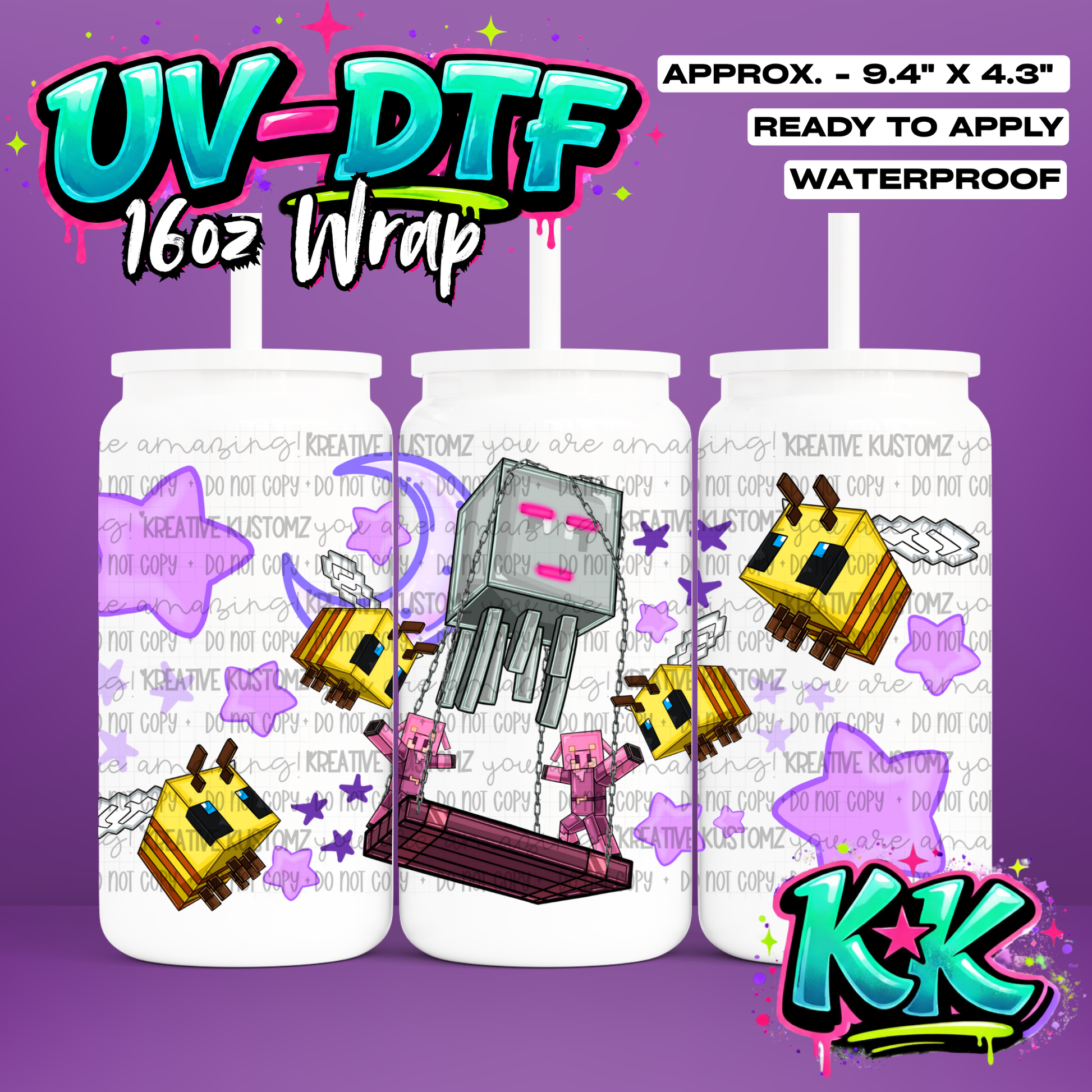 631 | UV DTF Cup Wrap for 16oz Libbey Glass