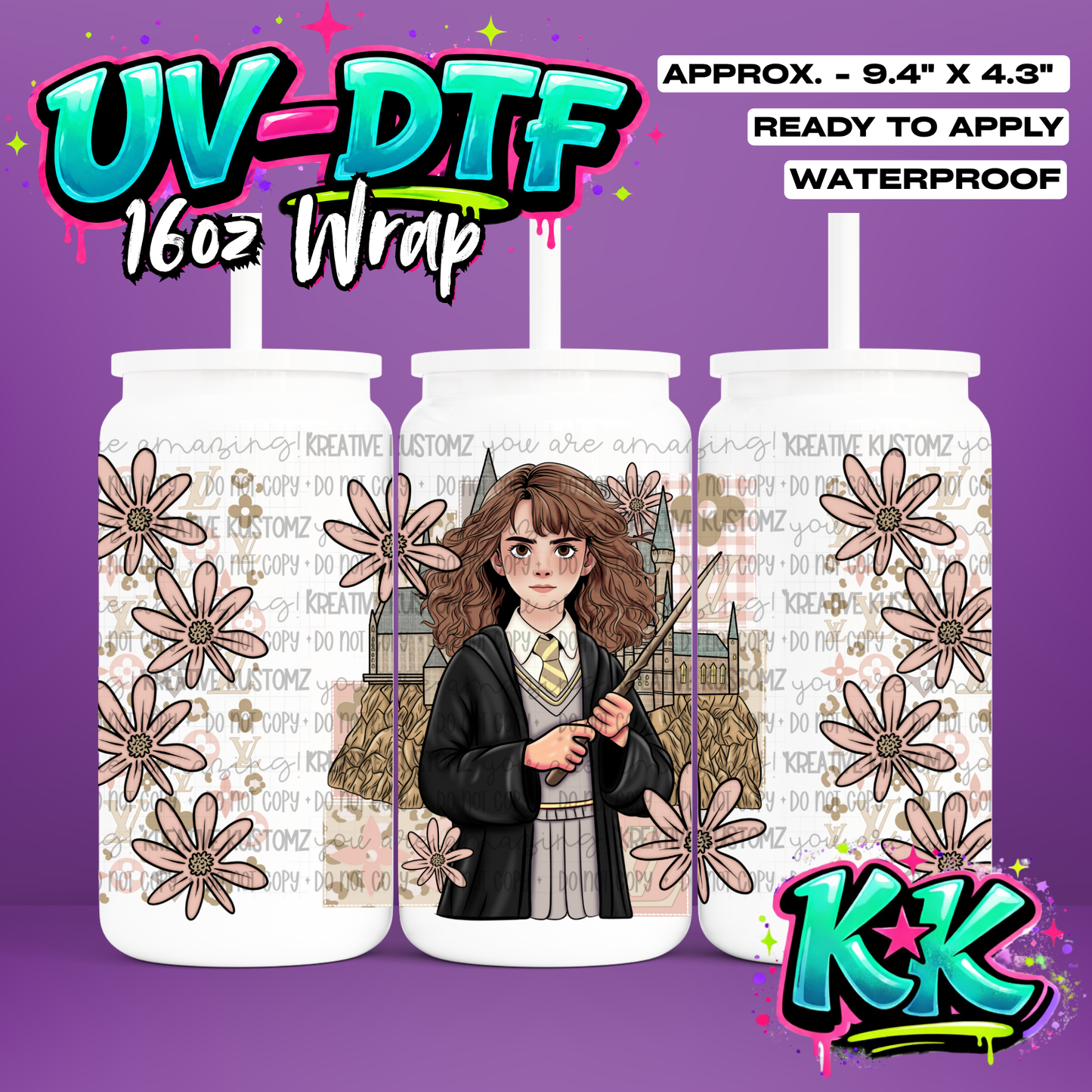 633 | UV DTF Cup Wrap for 16oz Libbey Glass