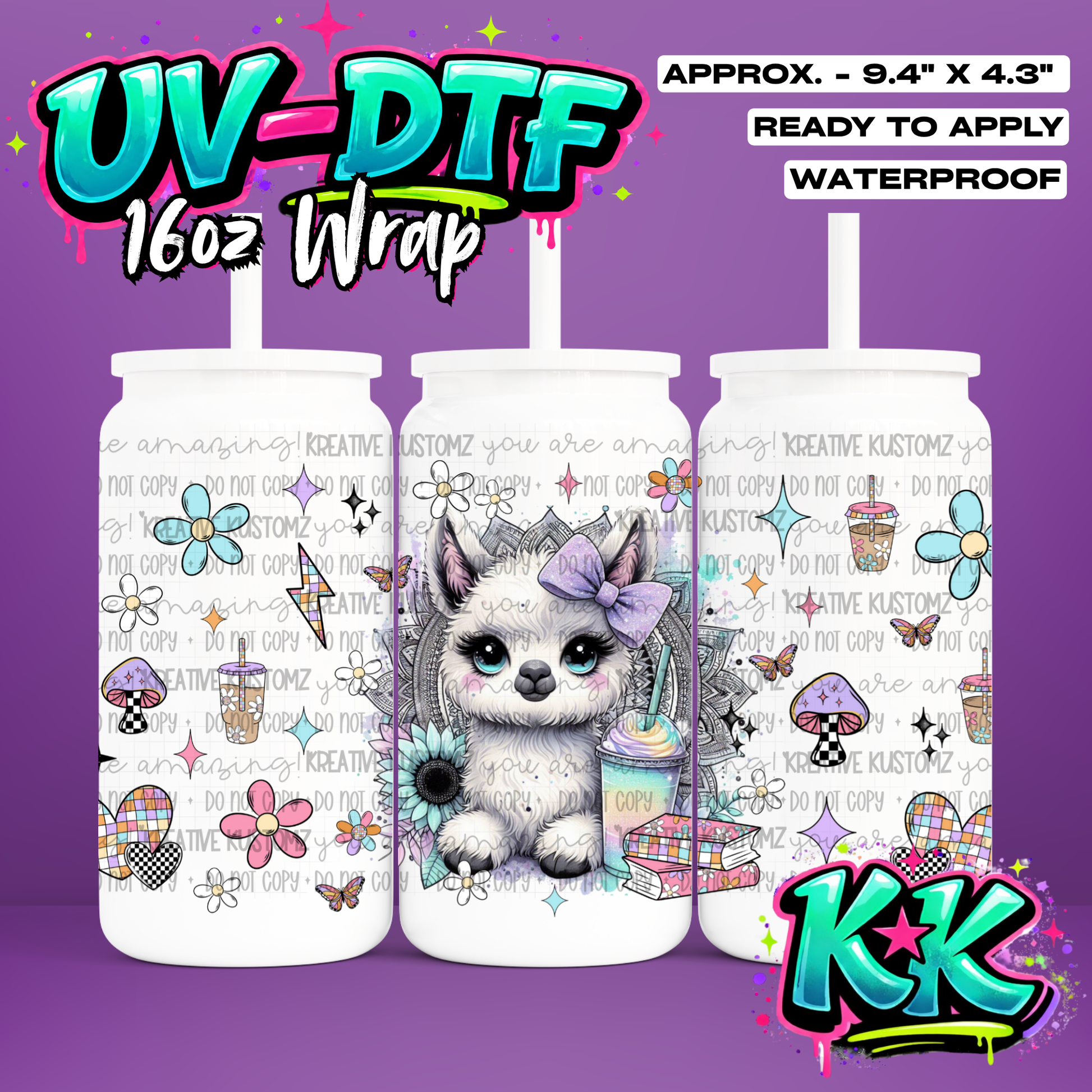 636 | UV DTF Cup Wrap for 16oz Libbey Glass