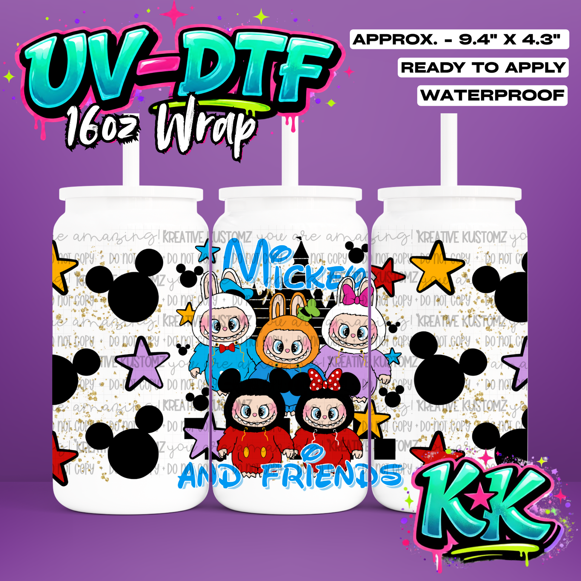 637 | UV DTF Cup Wrap for 16oz Libbey Glass