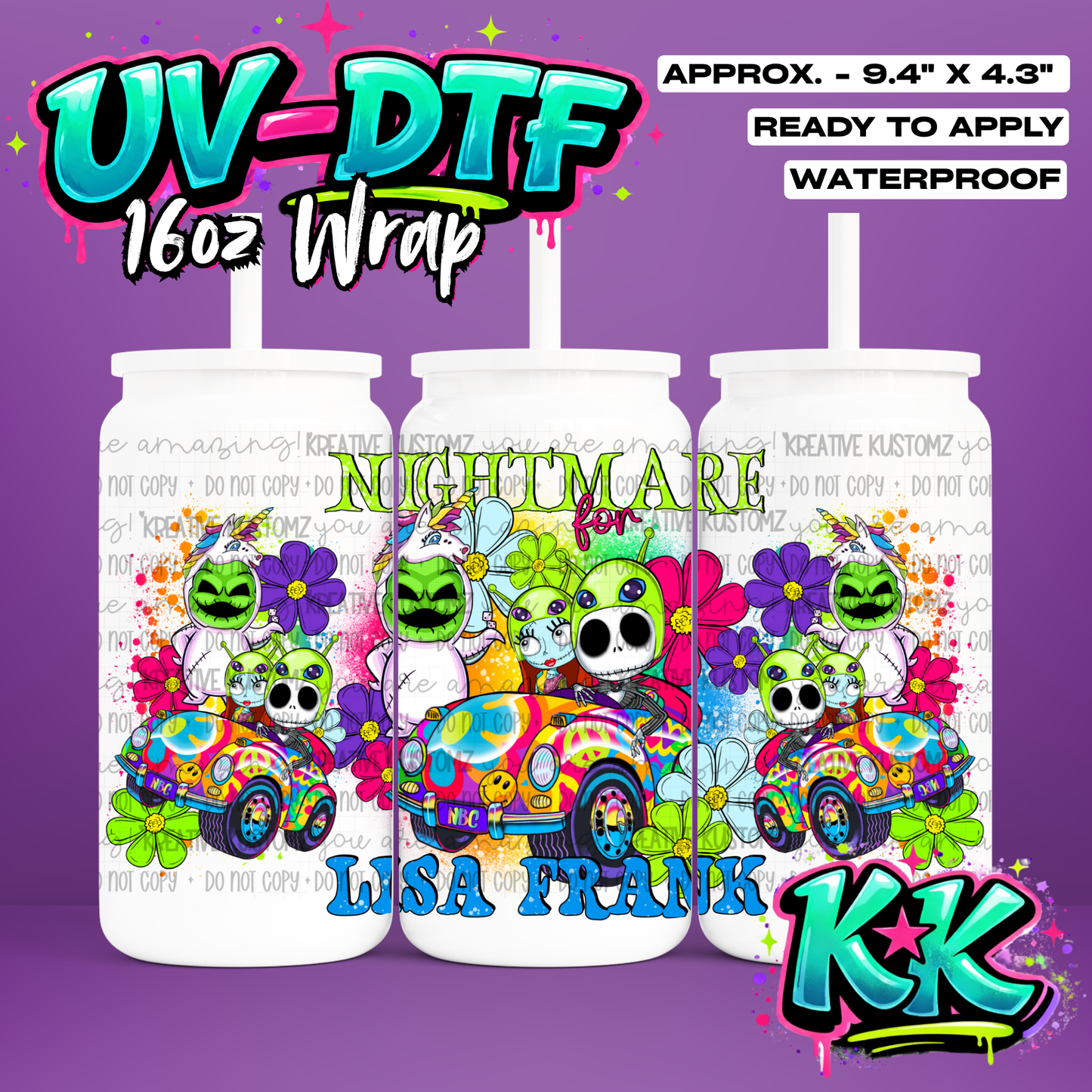 643 | UV DTF Cup Wrap for 16oz Libbey Glass