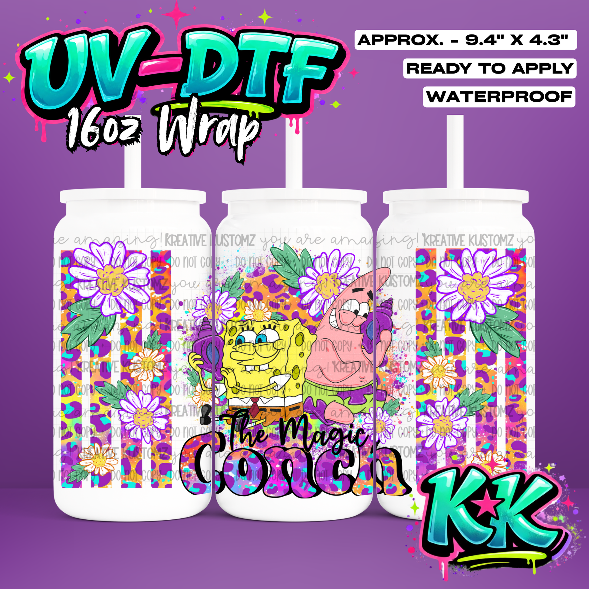 644 | UV DTF Cup Wrap for 16oz Libbey Glass