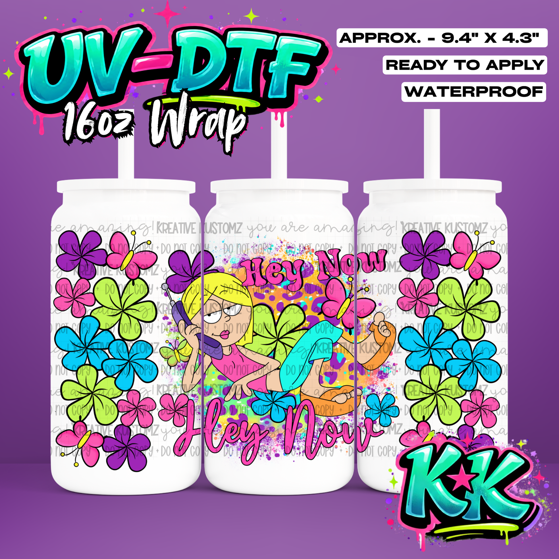 645 | UV DTF Cup Wrap for 16oz Libbey Glass