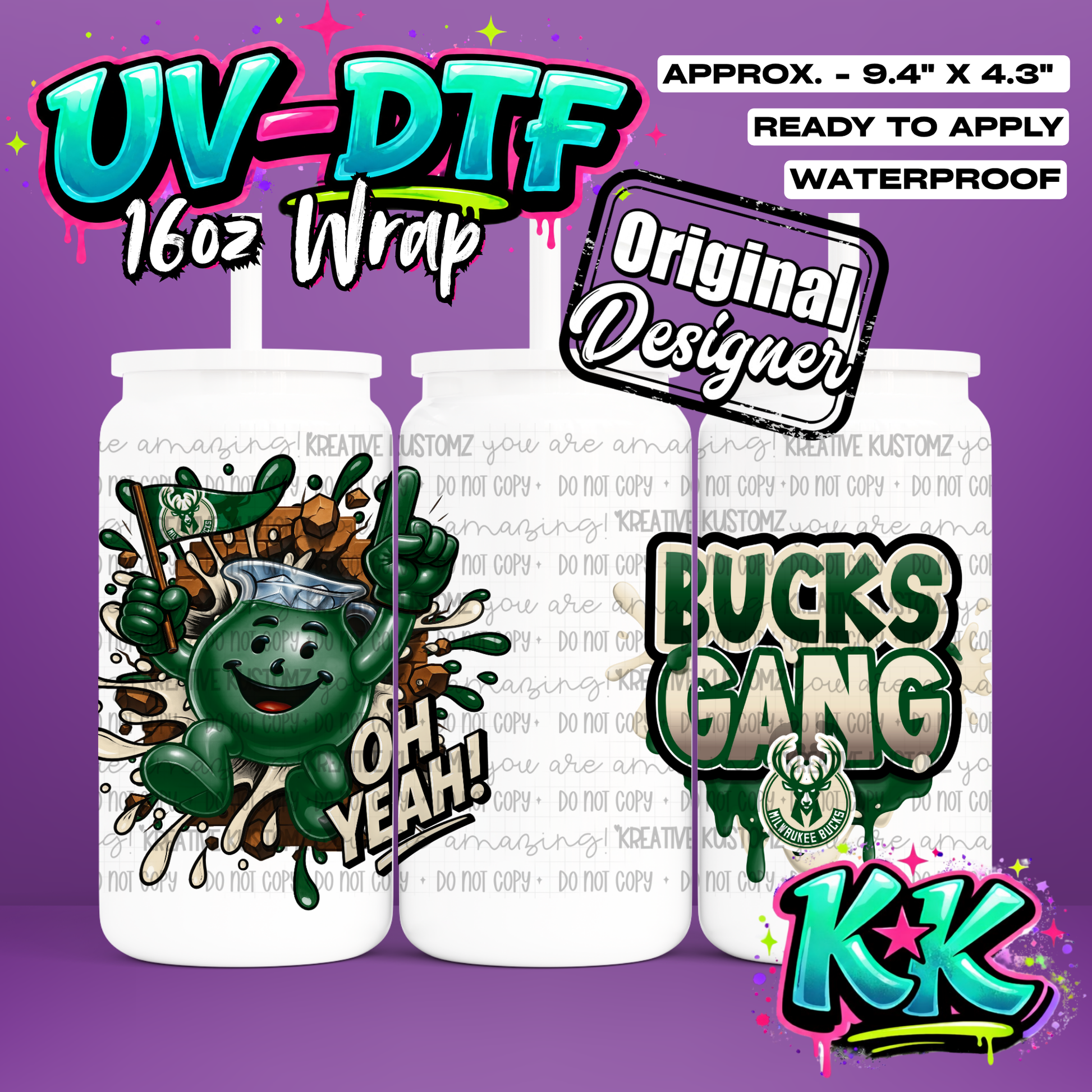 648 | UV DTF Cup Wrap for 16oz Libbey Glass