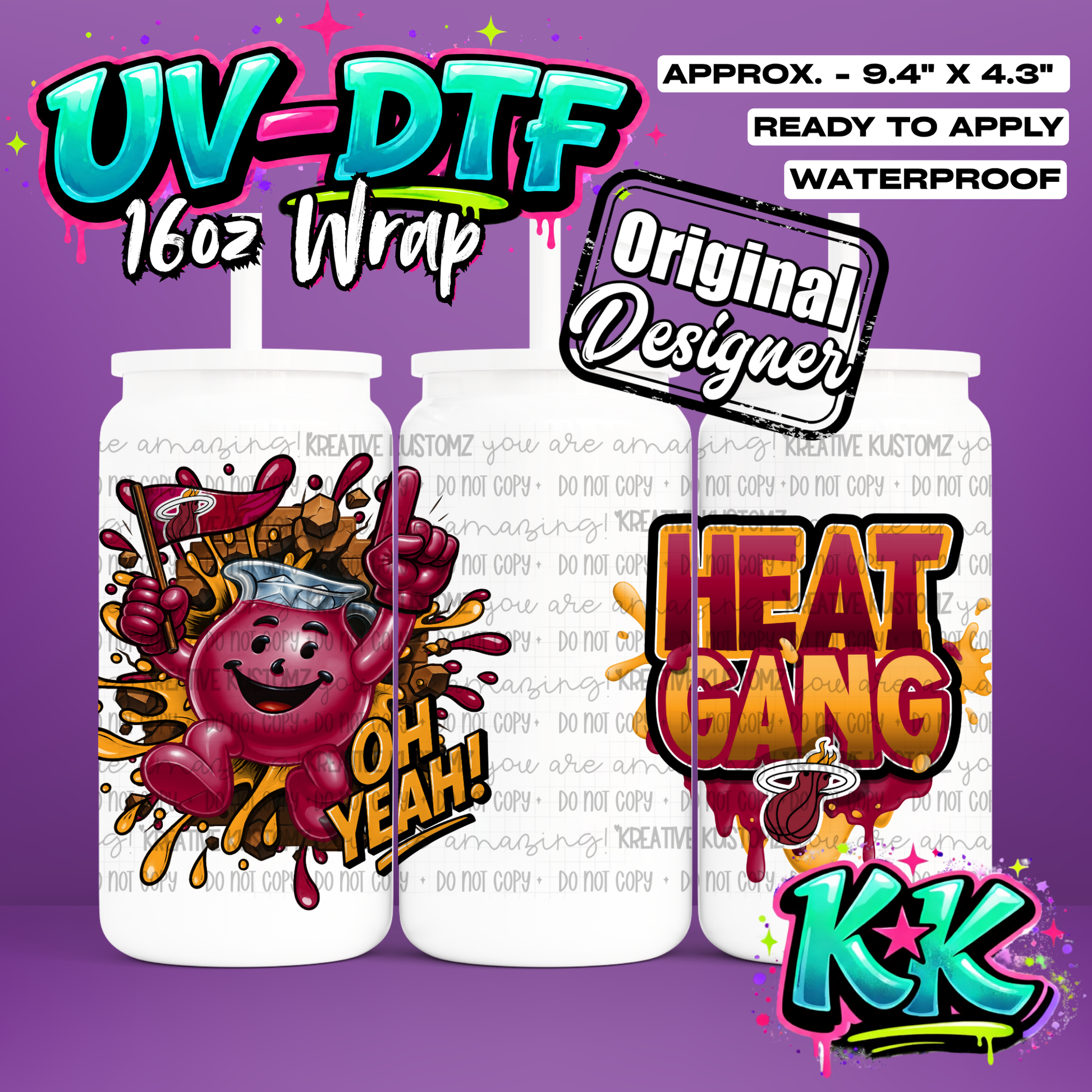 651 | UV DTF Cup Wrap for 16oz Libbey Glass