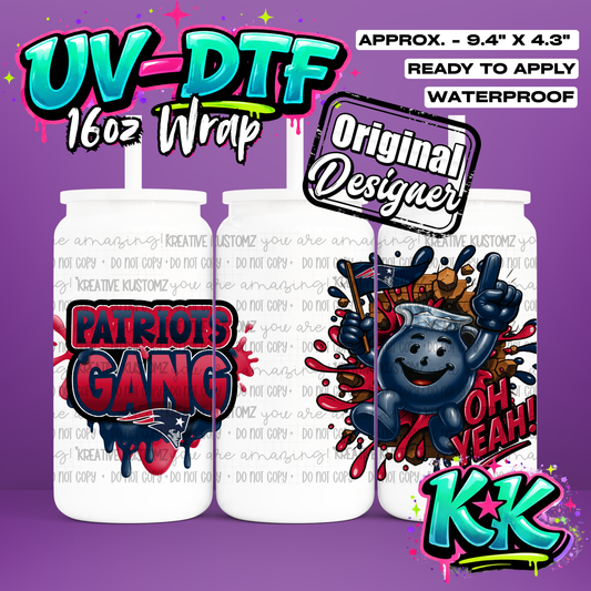 652 | UV DTF Cup Wrap for 16oz Libbey Glass
