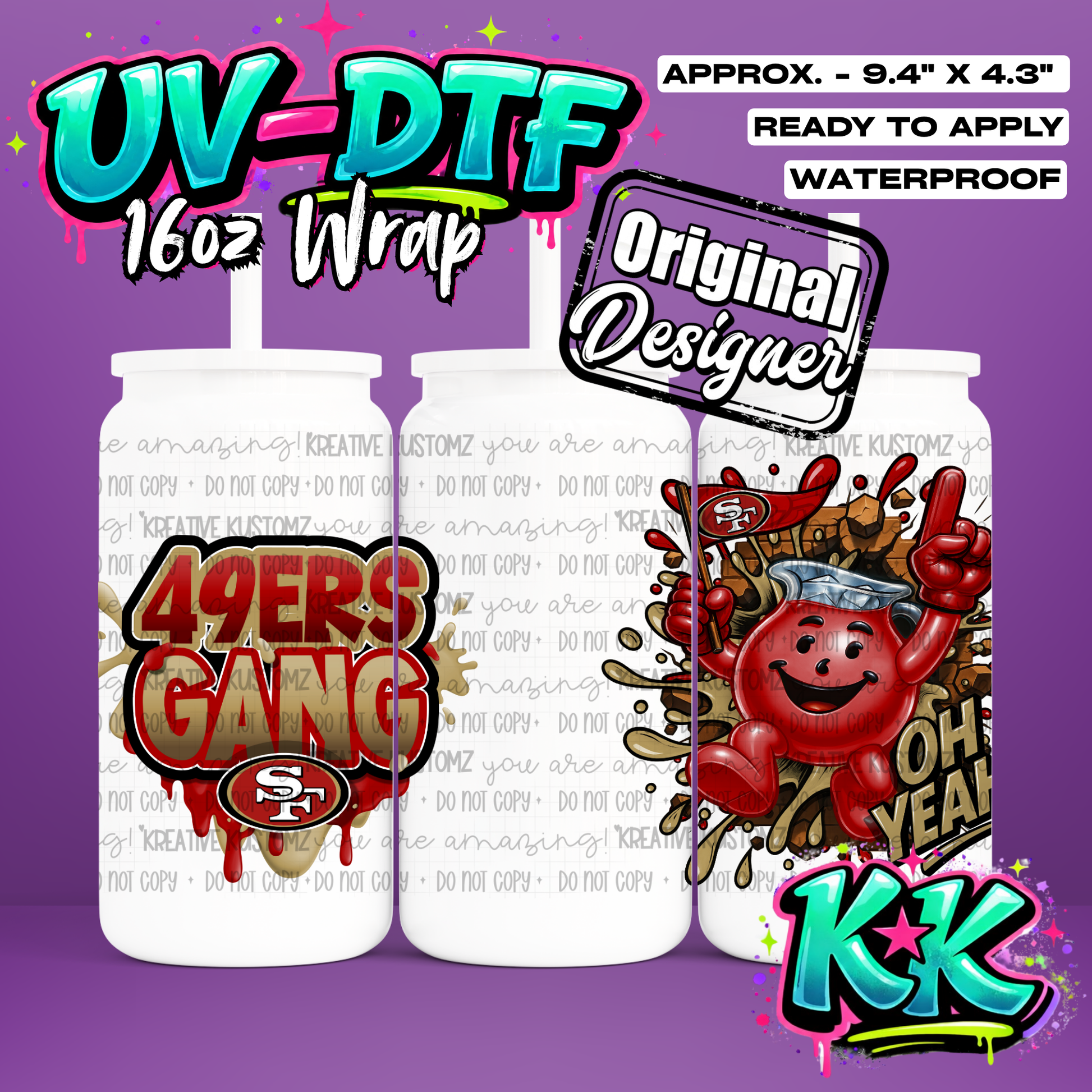 653 | UV DTF Cup Wrap for 16oz Libbey Glass
