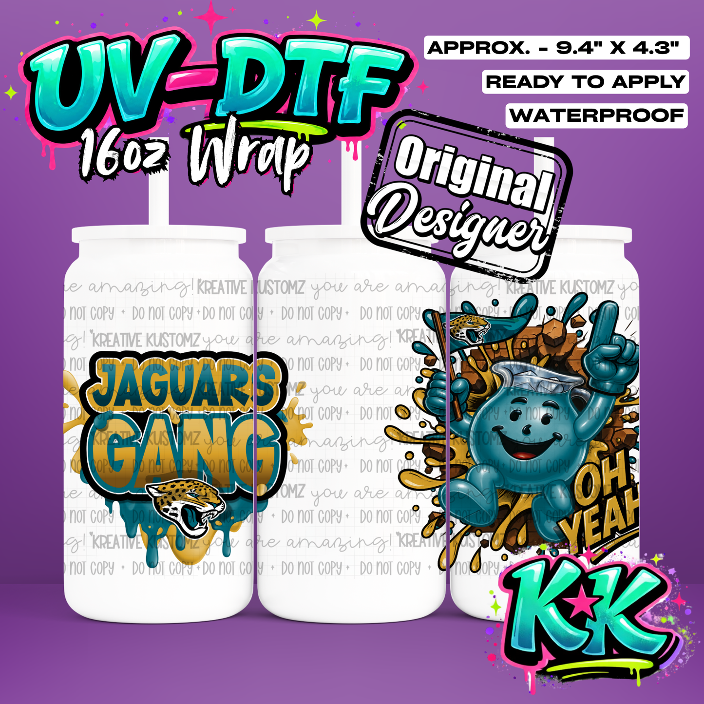 655 | UV DTF Cup Wrap for 16oz Libbey Glass