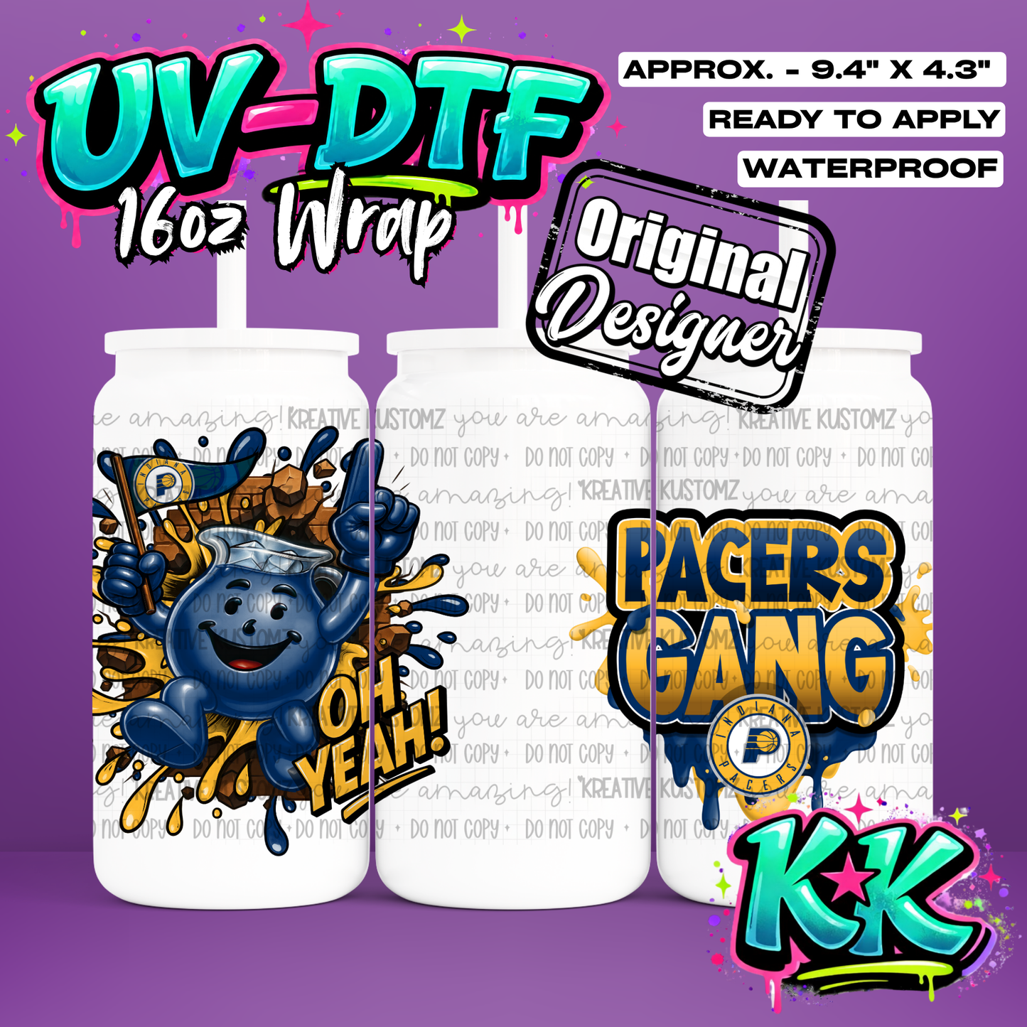 657 | UV DTF Cup Wrap for 16oz Libbey Glass