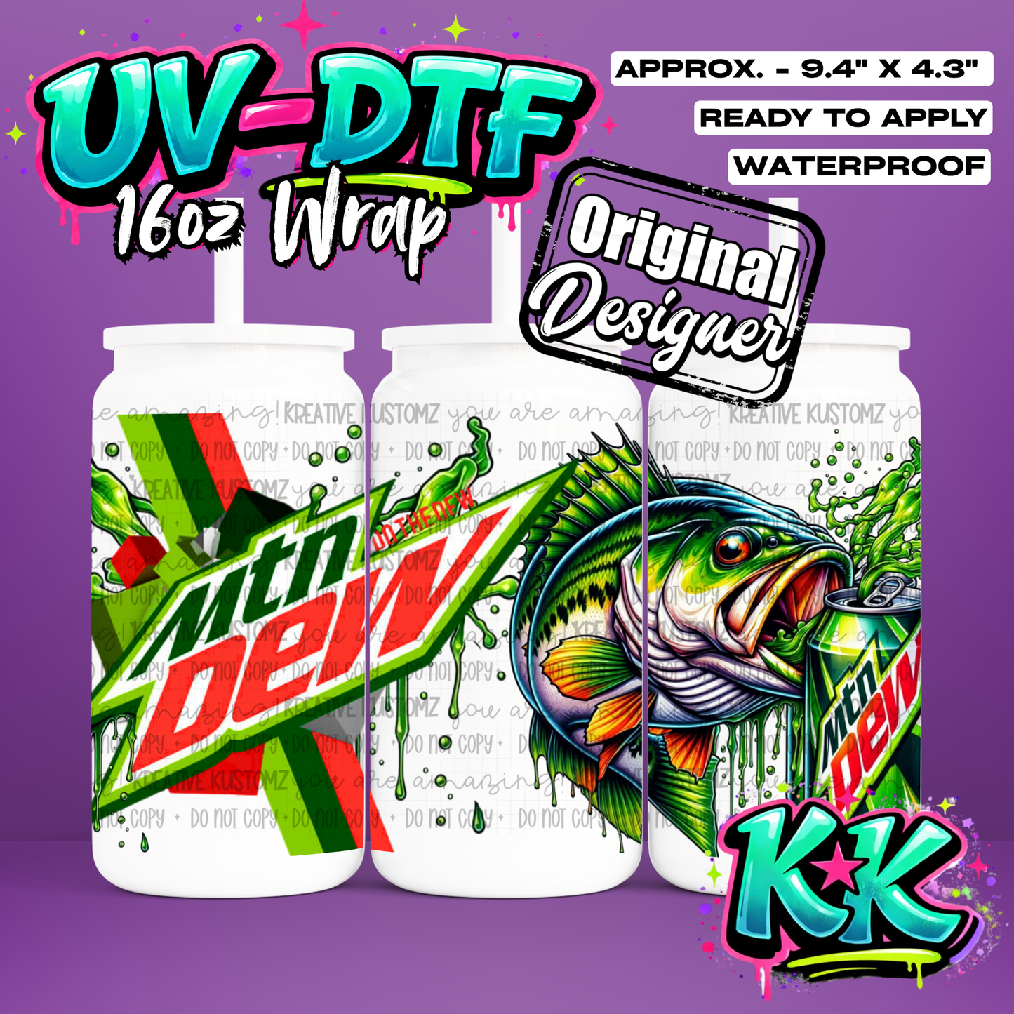 658 | UV DTF Cup Wrap for 16oz Libbey Glass