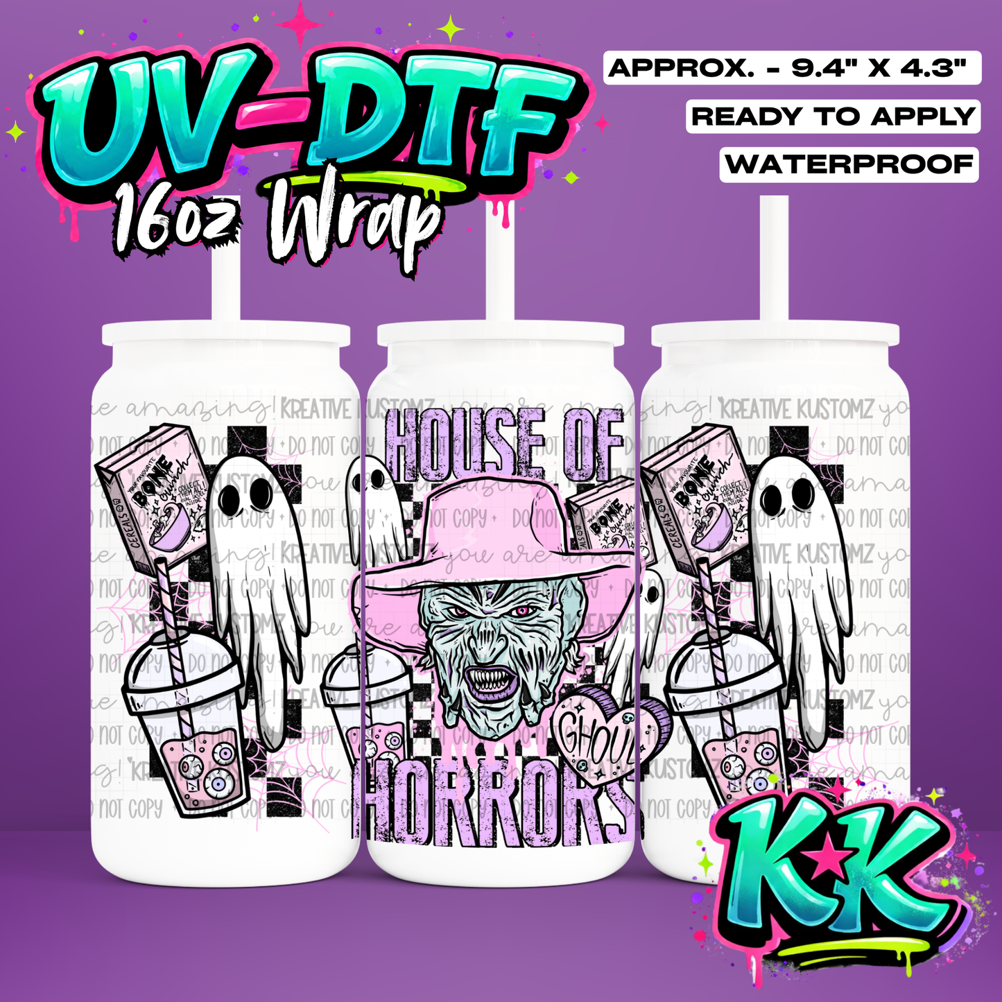 661 | UV DTF Cup Wrap for 16oz Libbey Glass