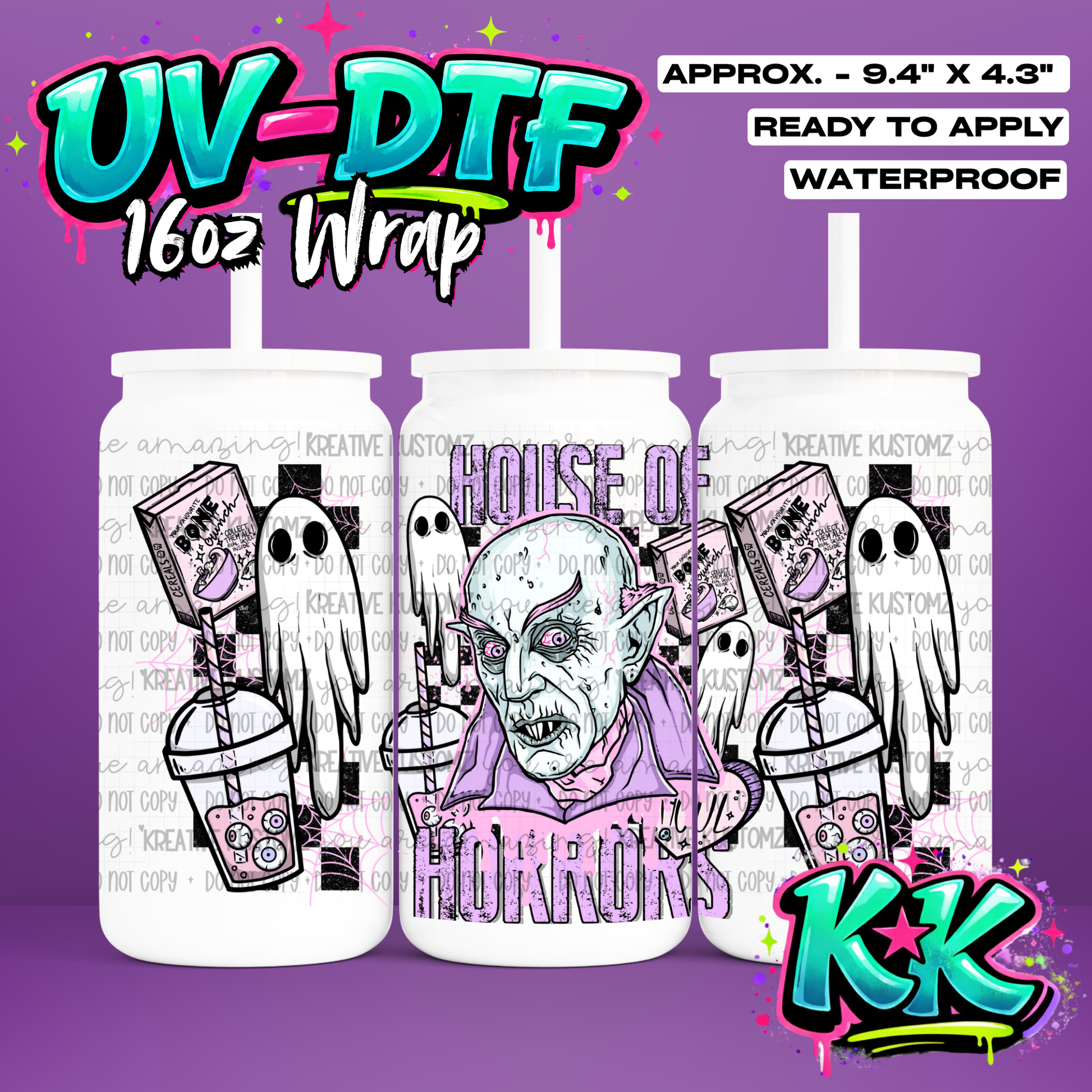 663 | UV DTF Cup Wrap for 16oz Libbey Glass