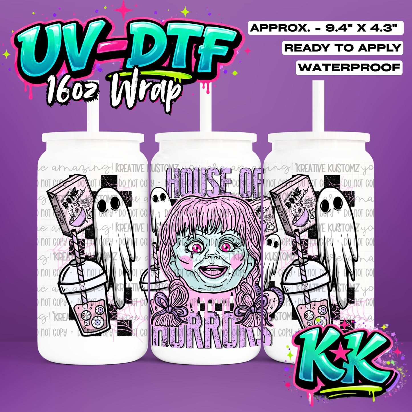 664 | UV DTF Cup Wrap for 16oz Libbey Glass