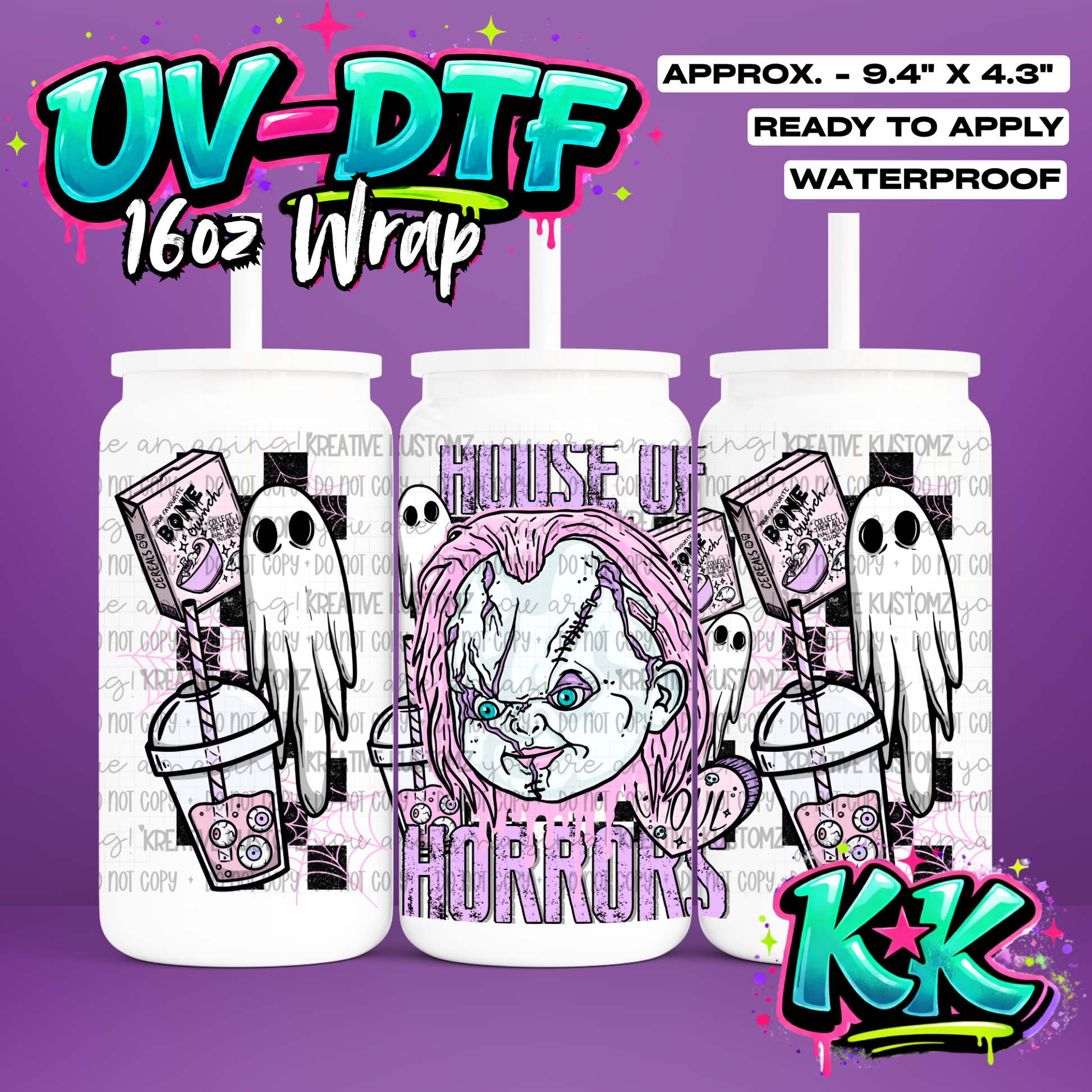666 | UV DTF Cup Wrap for 16oz Libbey Glass
