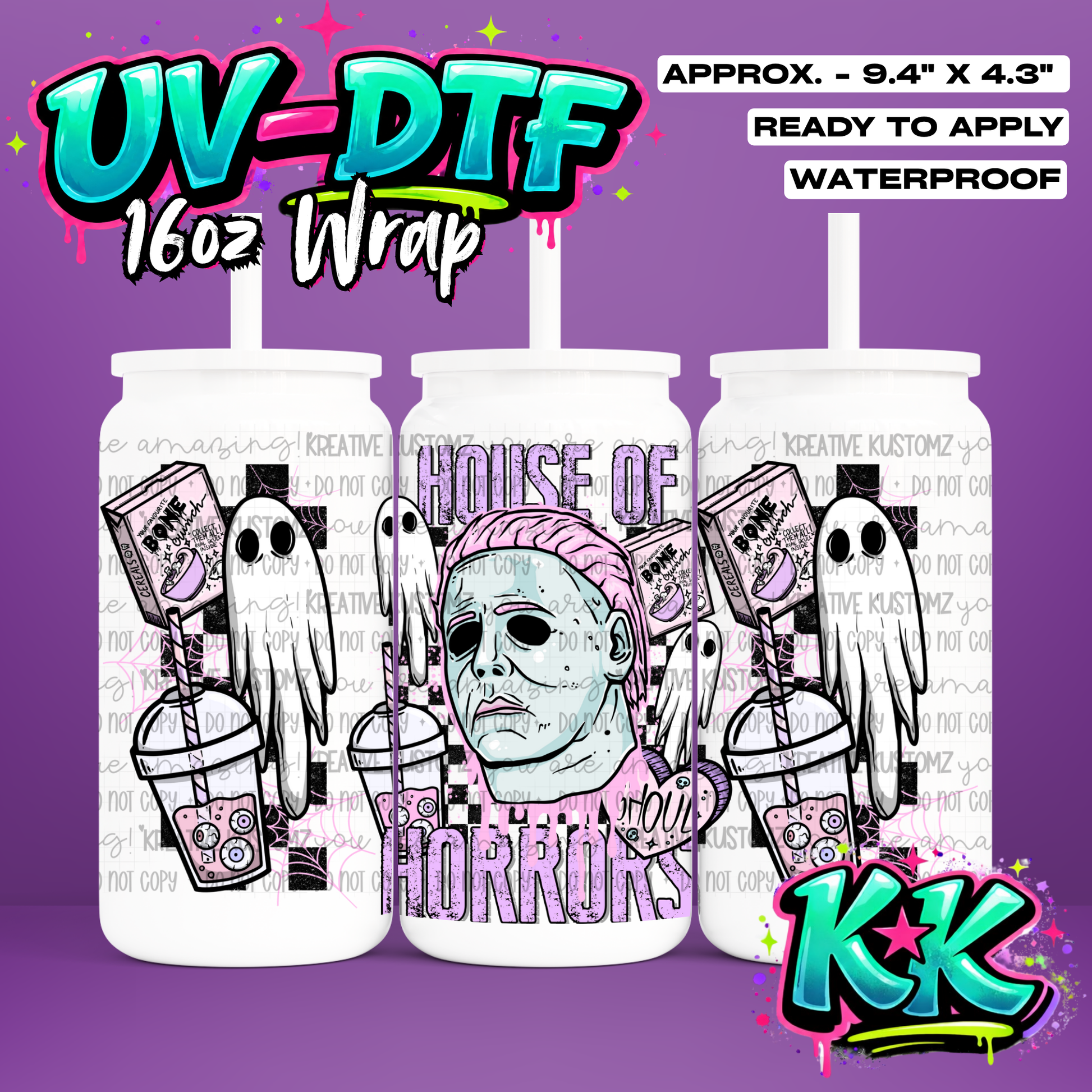 673 | UV DTF Cup Wrap for 16oz Libbey Glass