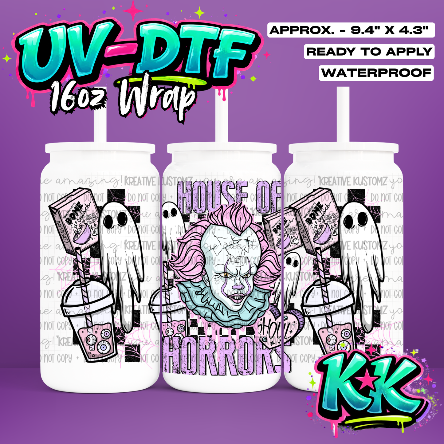 675 | UV DTF Cup Wrap for 16oz Libbey Glass