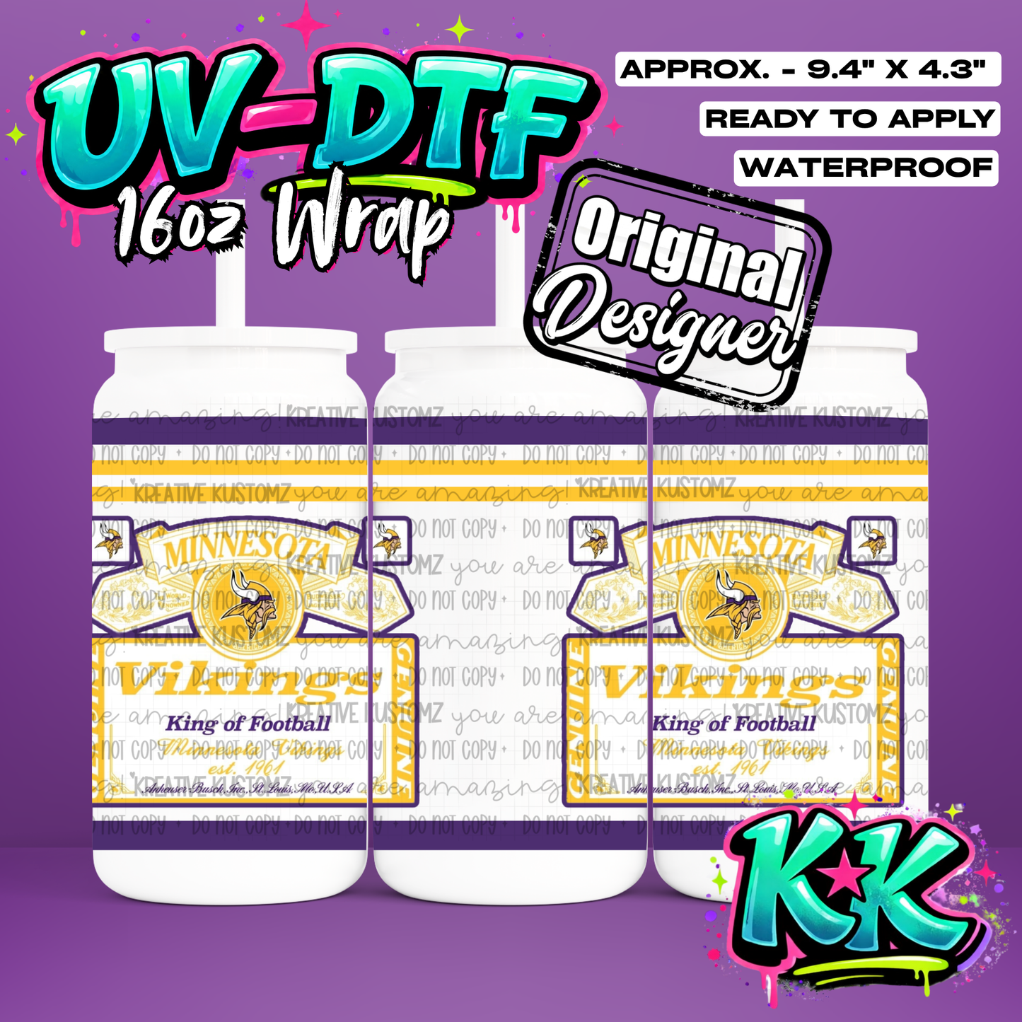 679 | UV DTF Cup Wrap for 16oz Libbey Glass