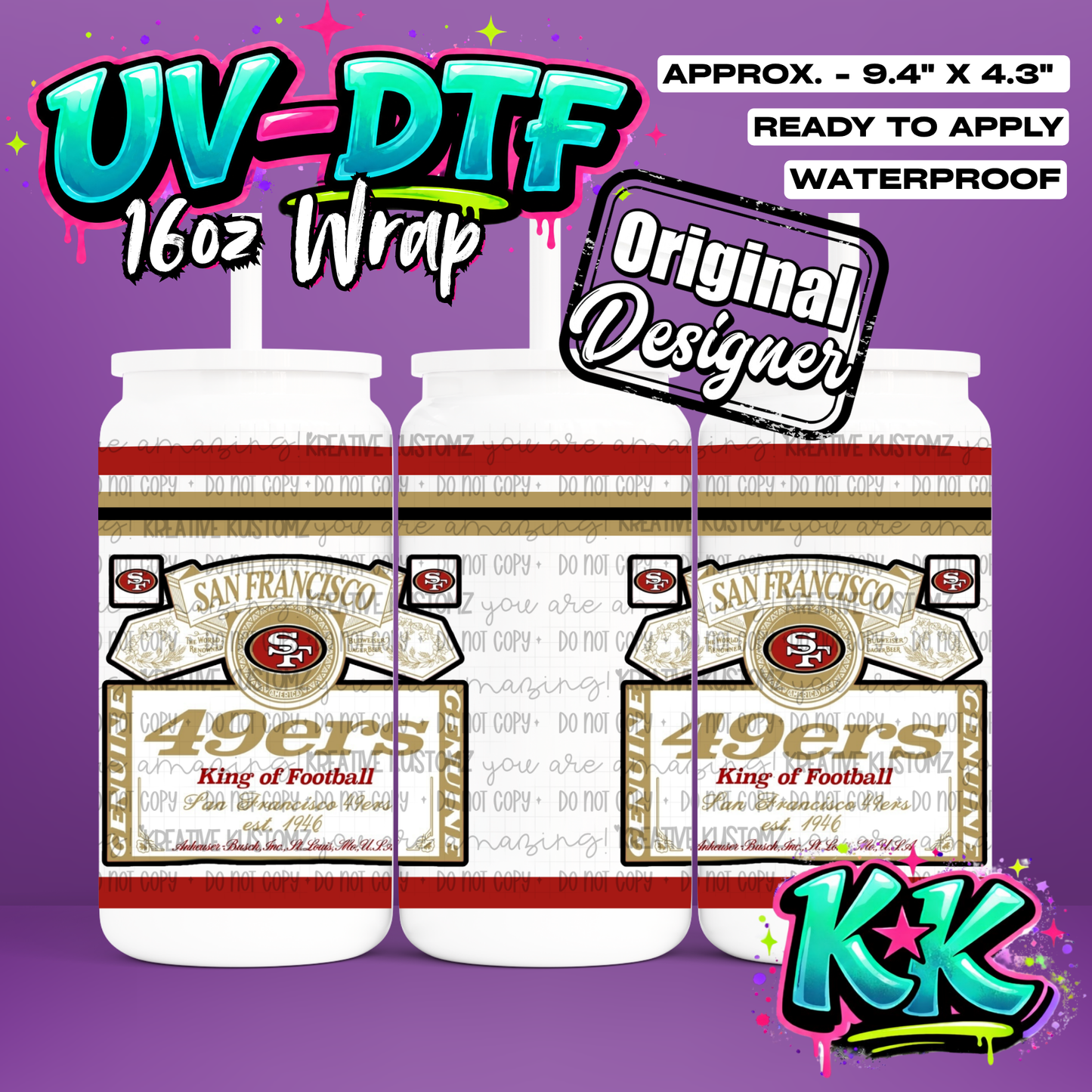 681 | UV DTF Cup Wrap for 16oz Libbey Glass