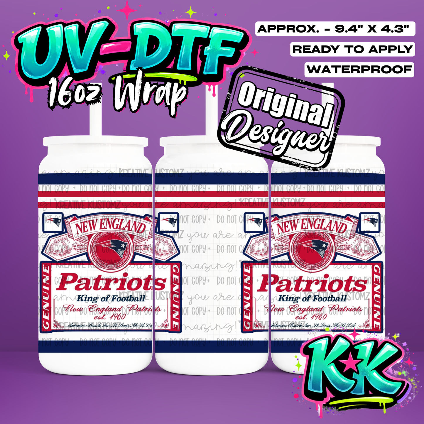 702 | UV DTF Cup Wrap for 16oz Libbey Glass