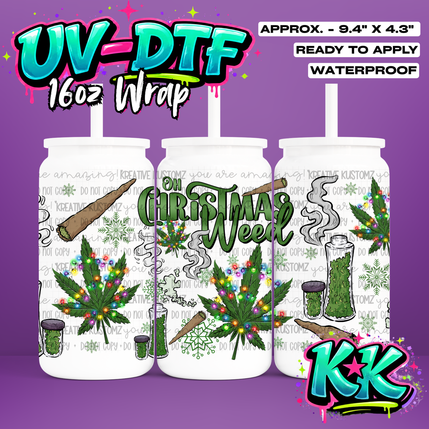 686 | UV DTF Cup Wrap for 16oz Libbey Glass