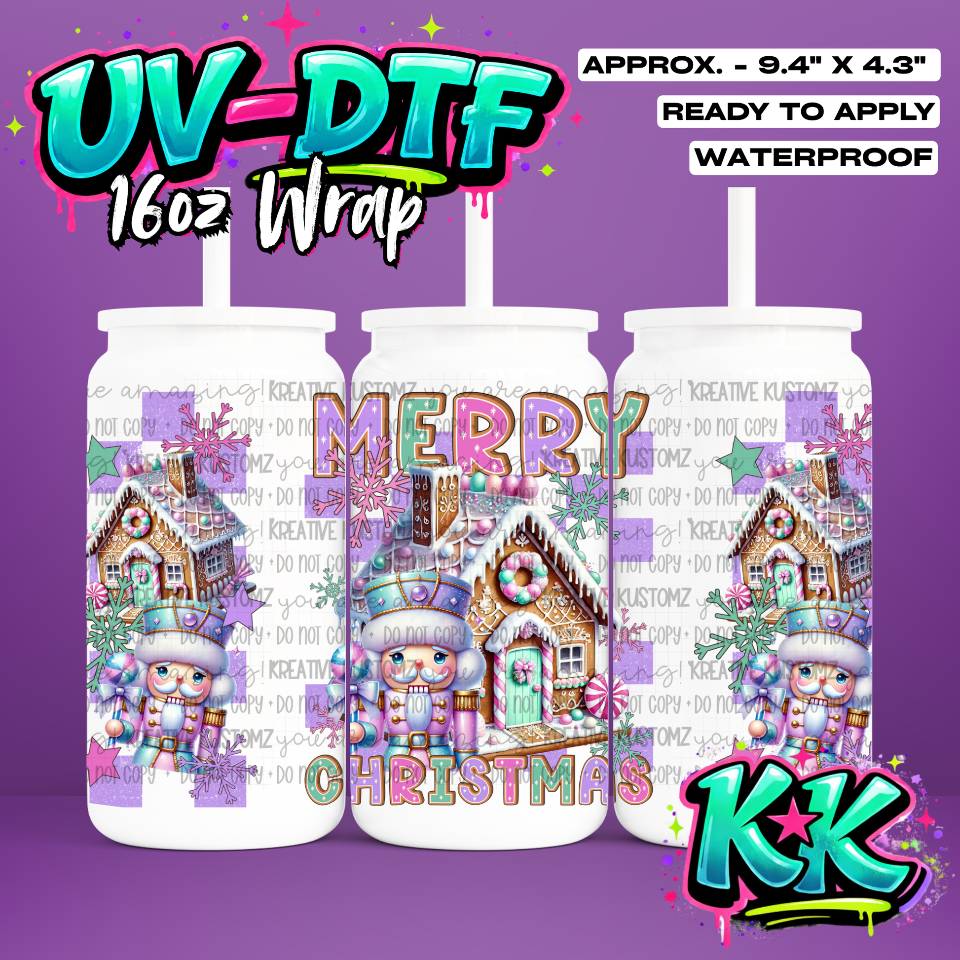 692 | UV DTF Cup Wrap for 16oz Libbey Glass