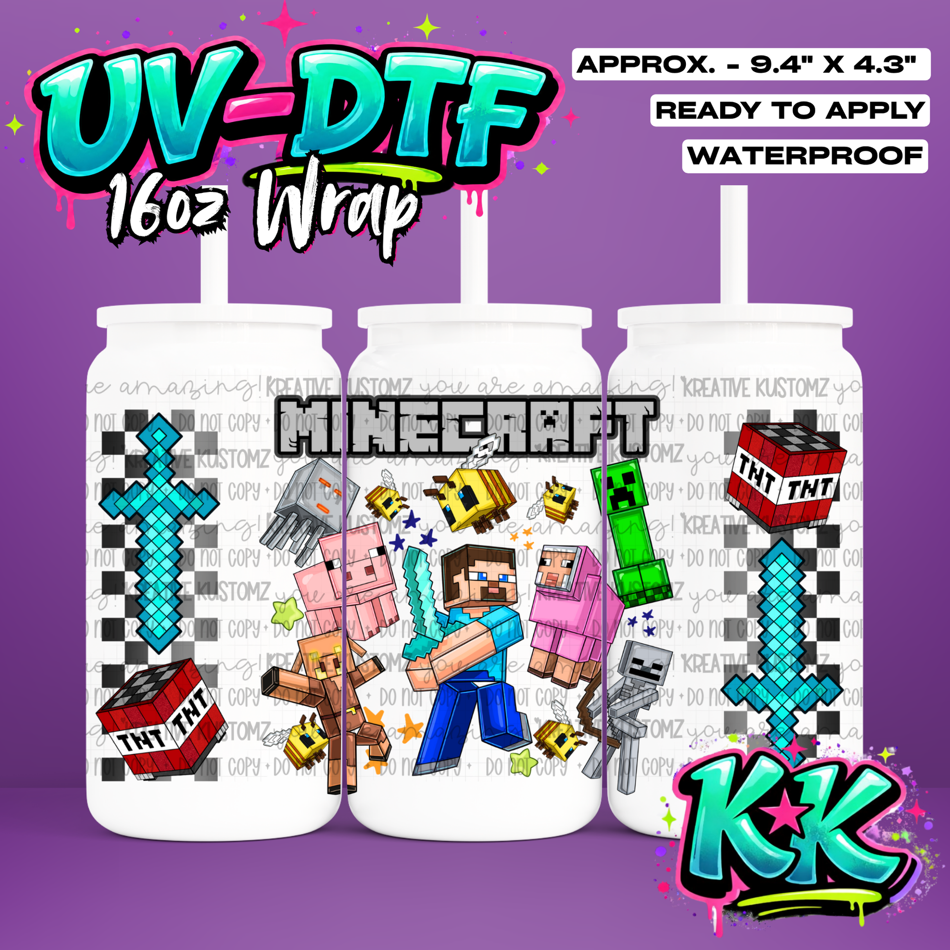 699 | UV DTF Cup Wrap for 16oz Libbey Glass