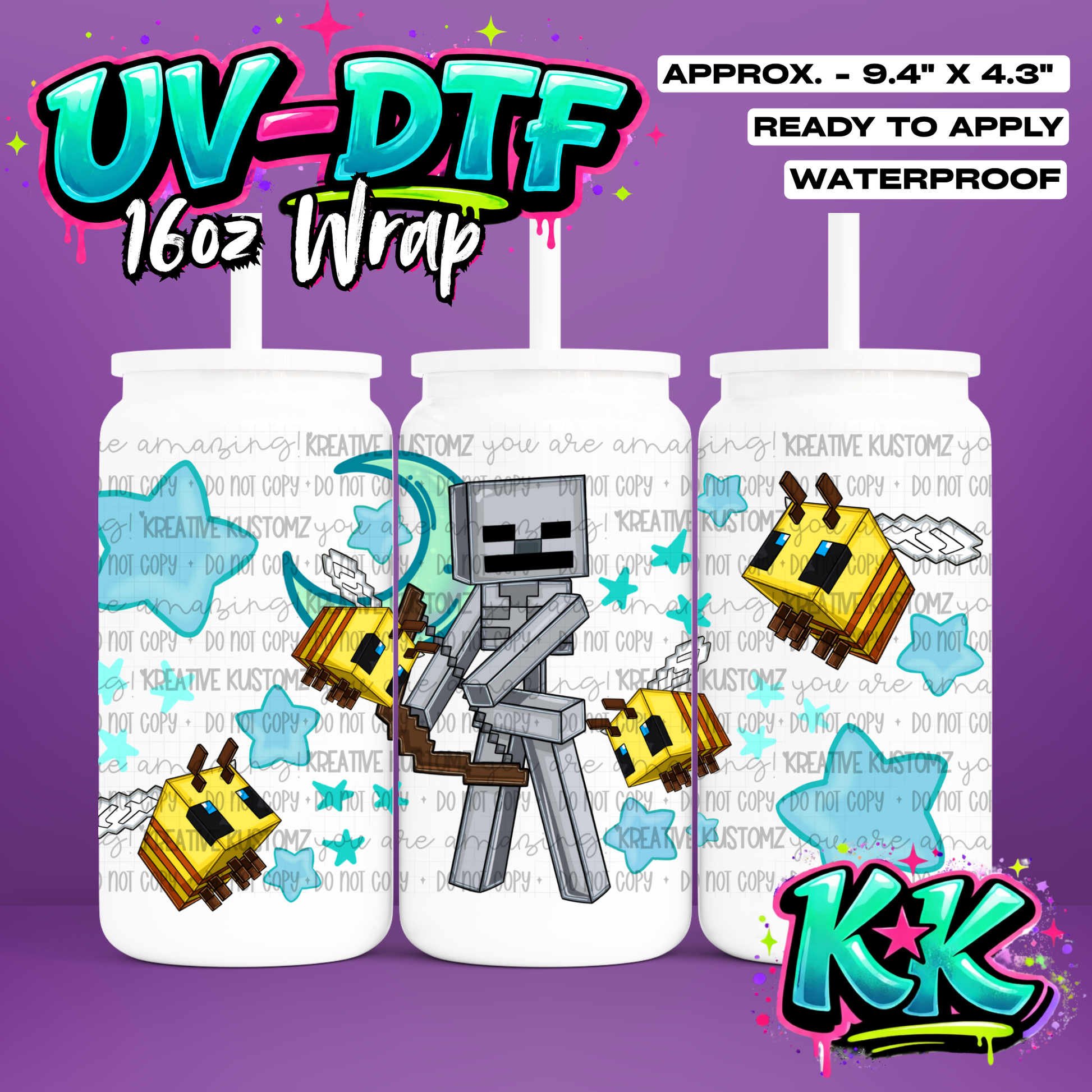 RTS | UV DTF Cup Wrap for 16oz Libbey Glass