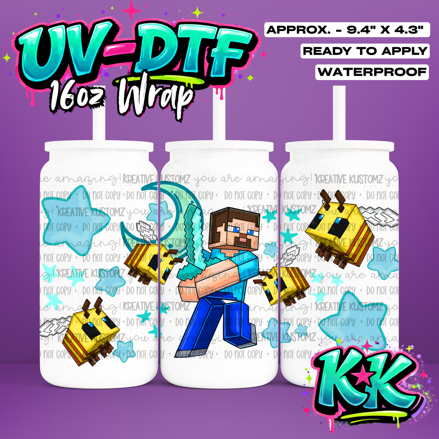 RTS | UV DTF Cup Wrap for 16oz Libbey Glass